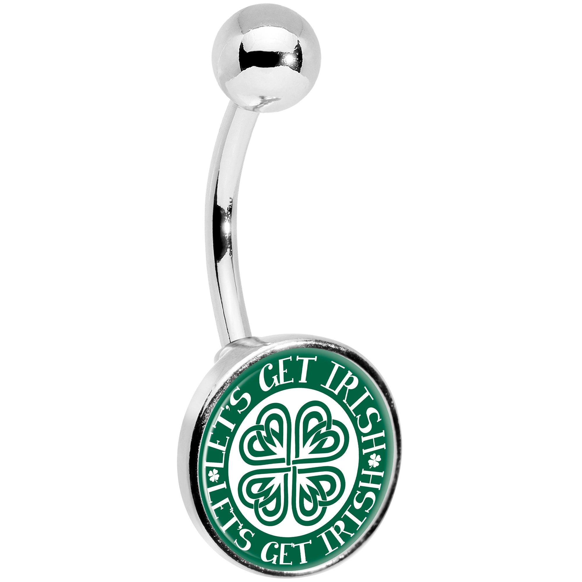 Lets Get Irish Celtic Shamrock Belly Ring