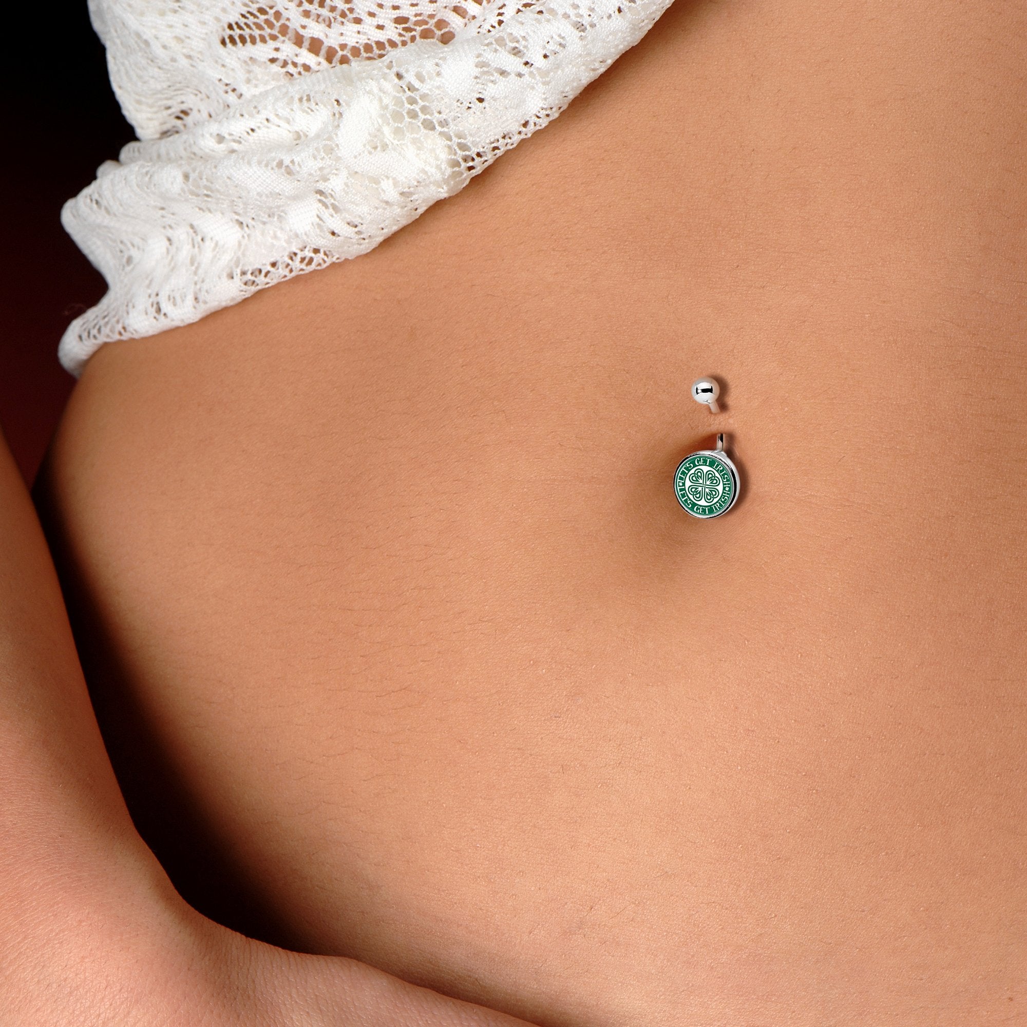 Lets Get Irish Celtic Shamrock Belly Ring