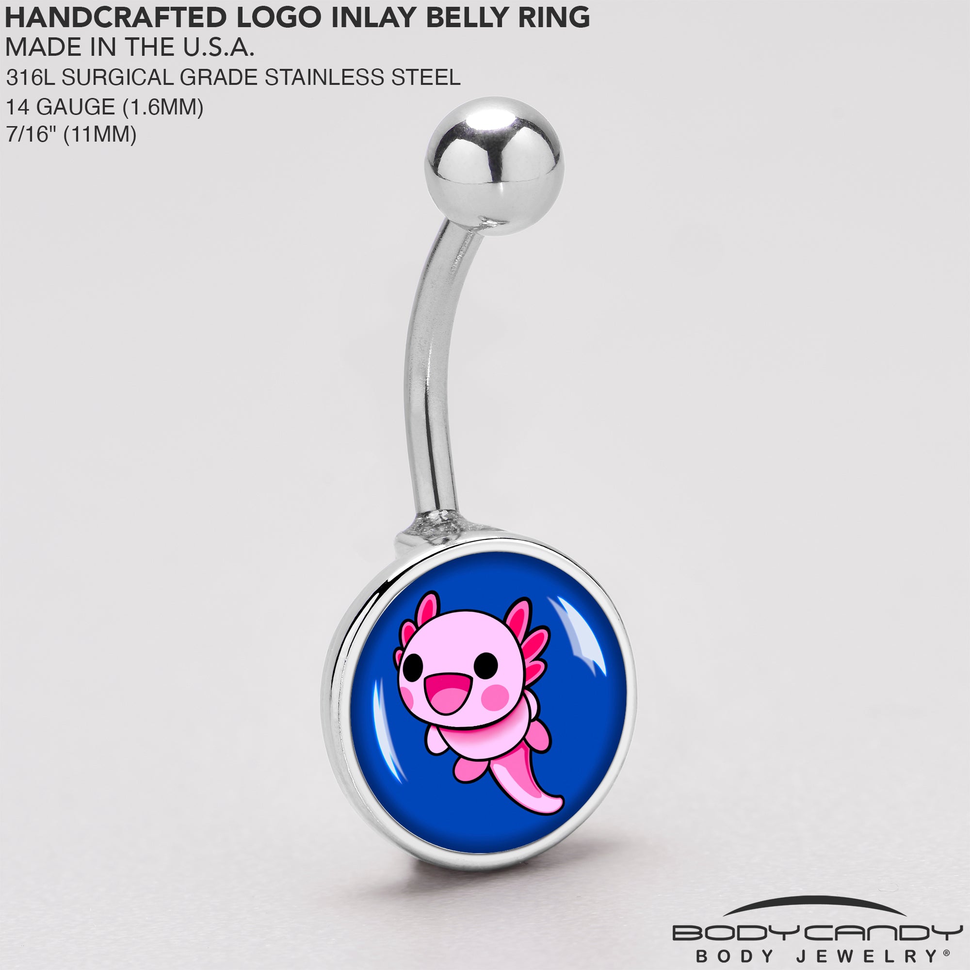 Adorable Axolotl Belly Ring