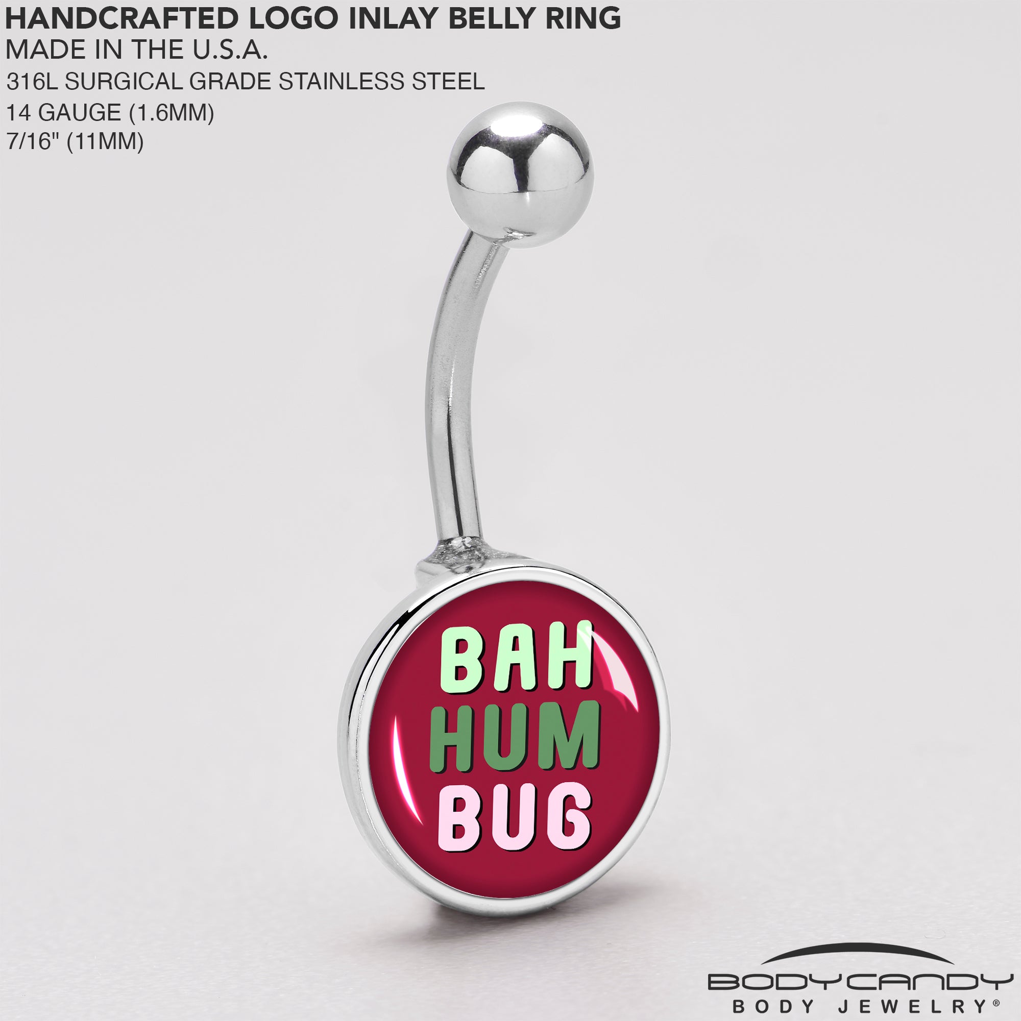 Bah Humbug Holiday Grouch Belly Ring