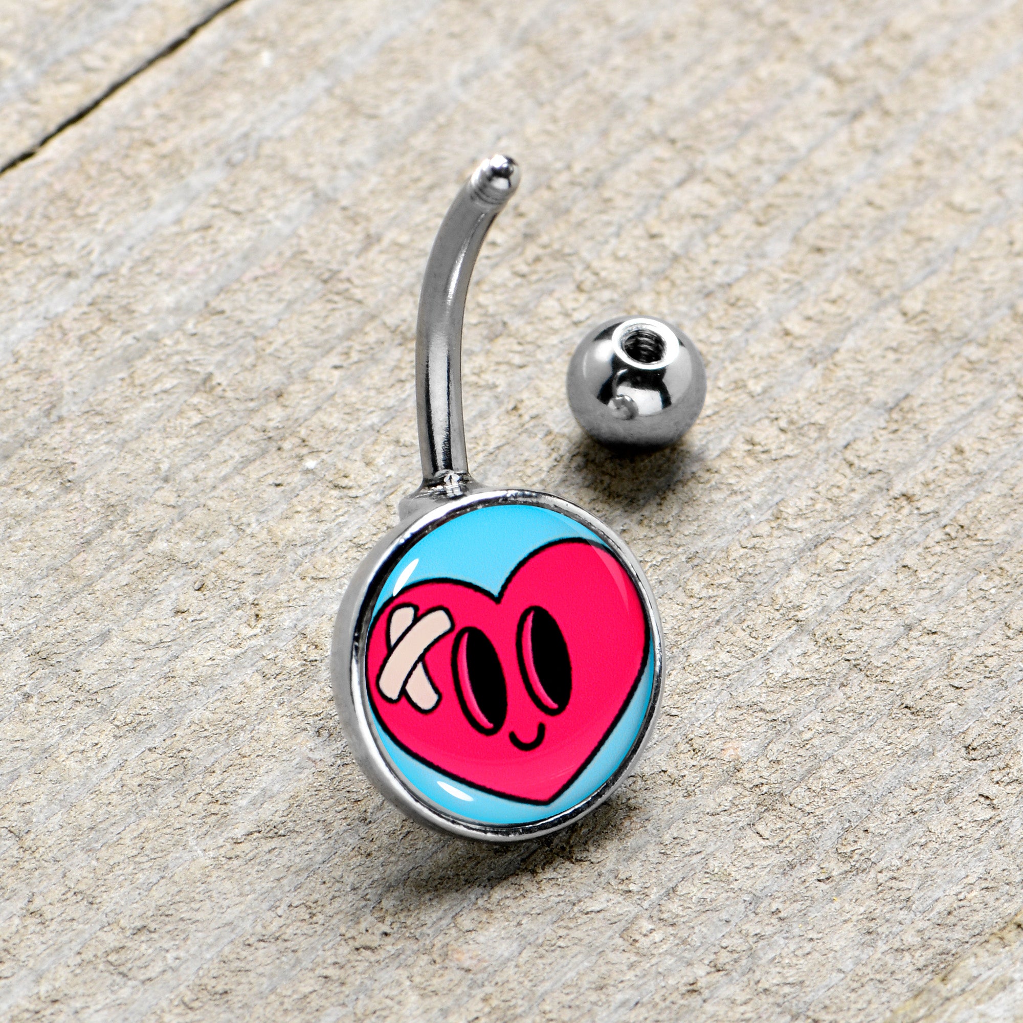 Bandaged Heartbreak Heart Belly Ring