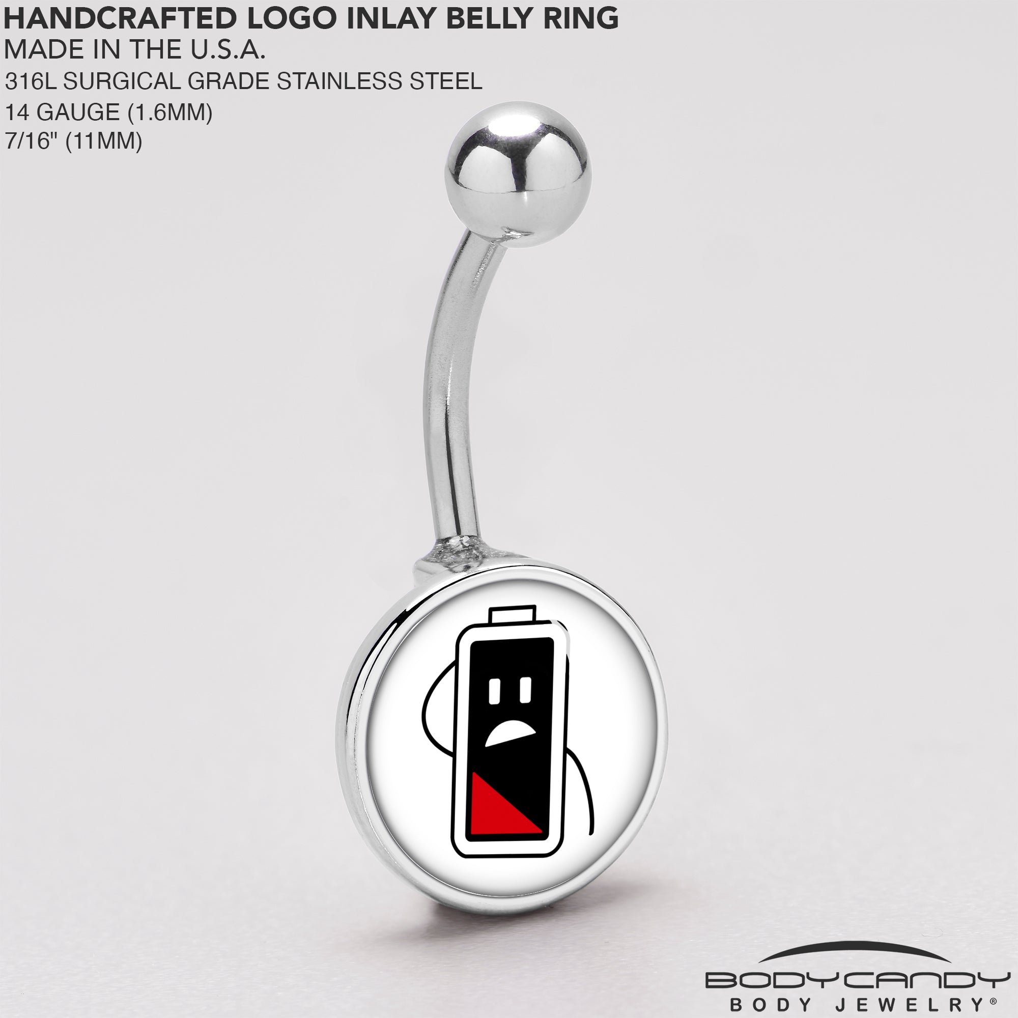 Battery Empty Belly Ring