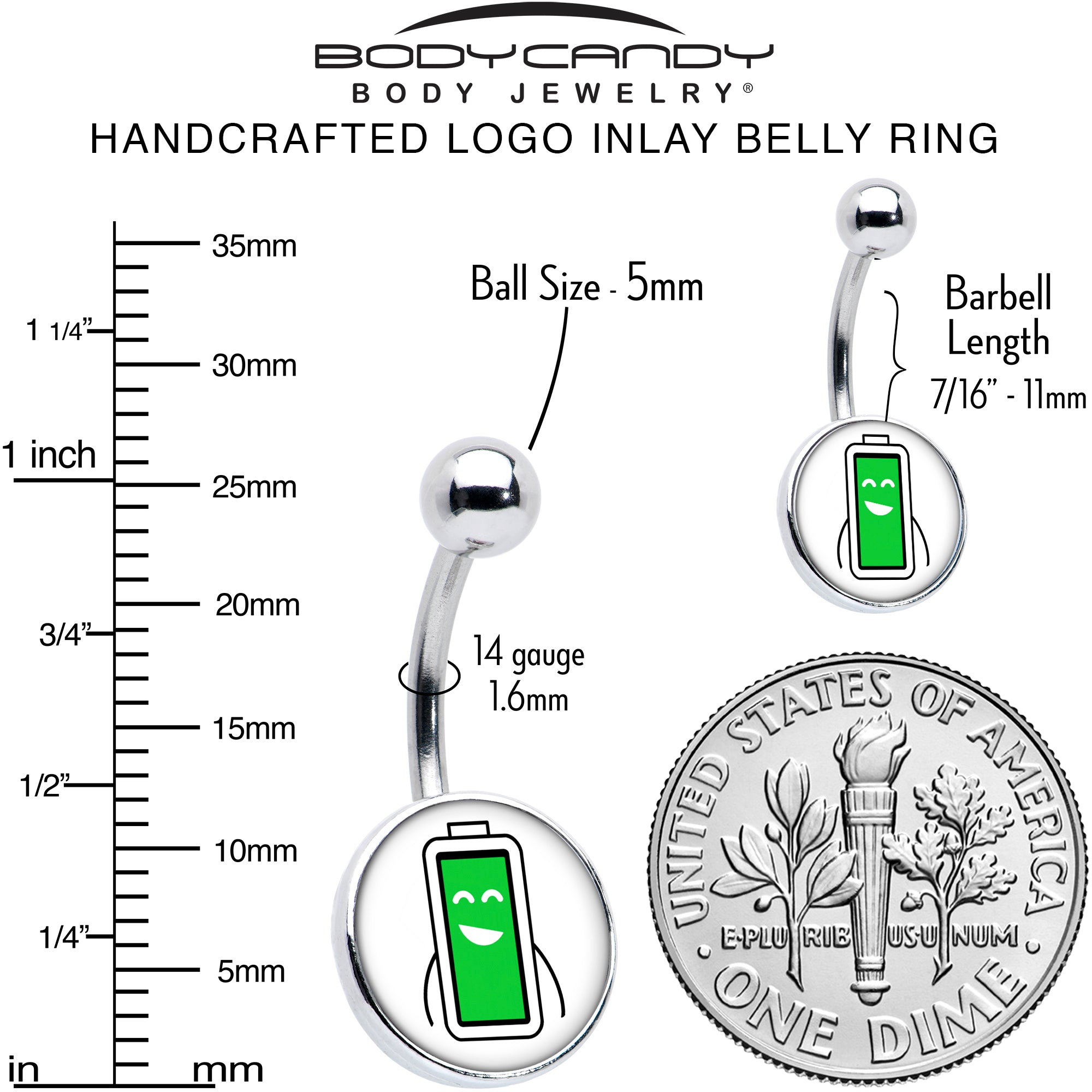 Battery Full Belly Ring