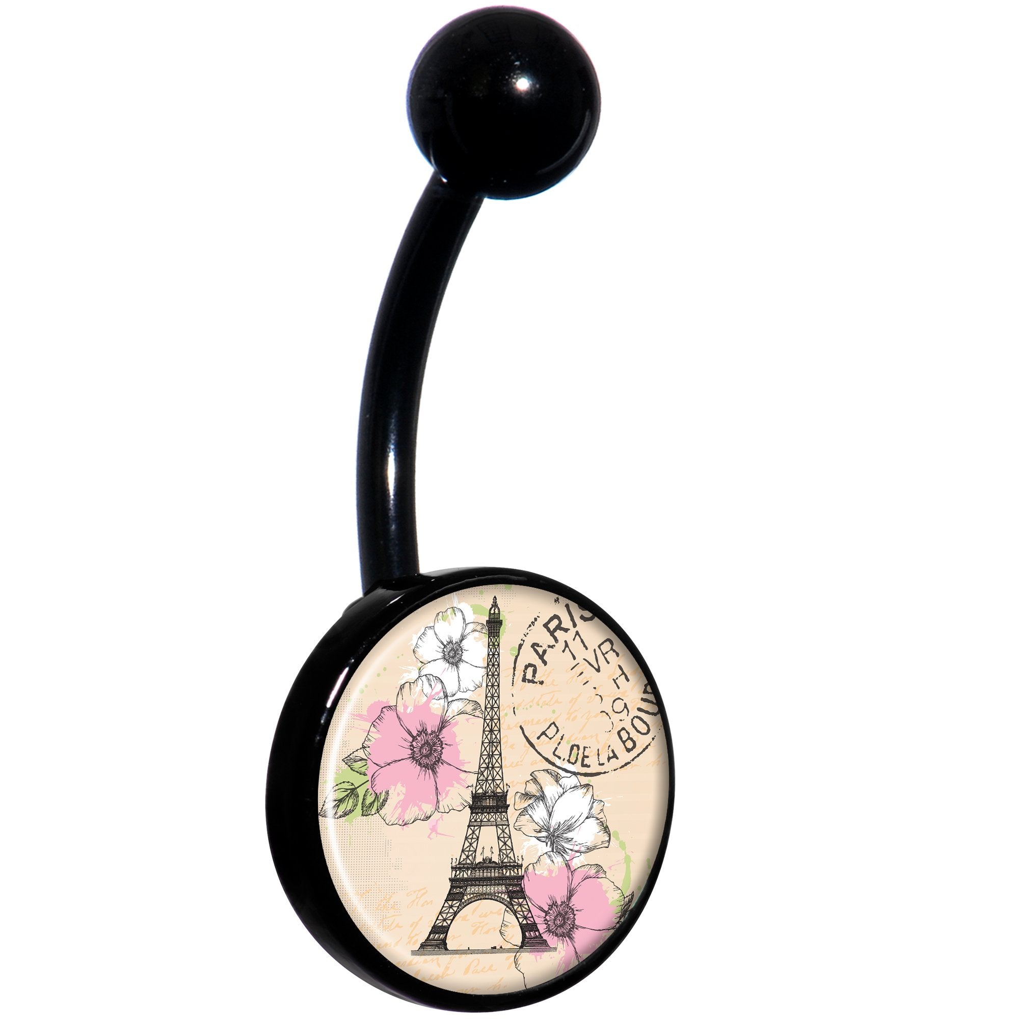 With Love from Paris Black Belly Ring