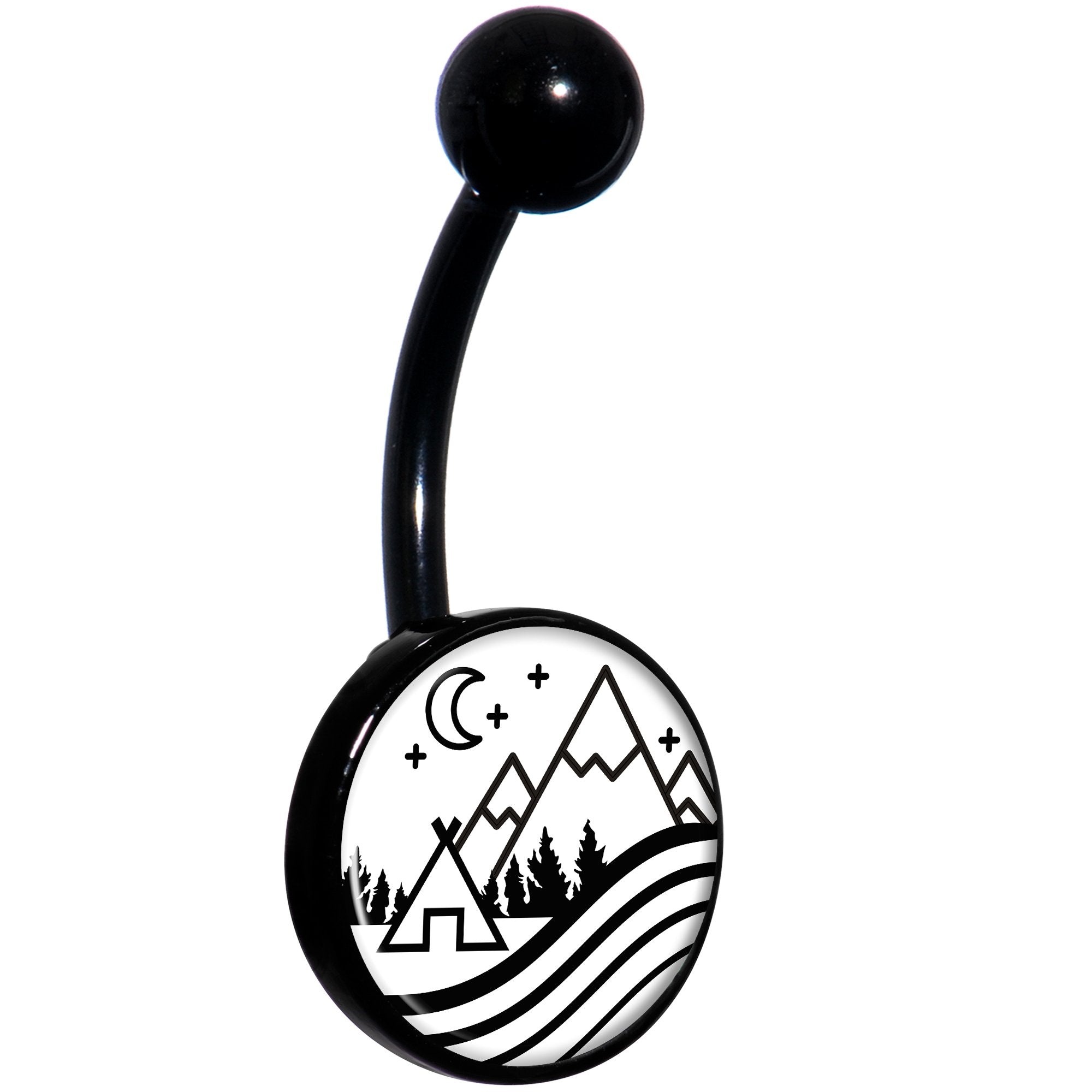 Camping in the Mountains Black Belly Ring