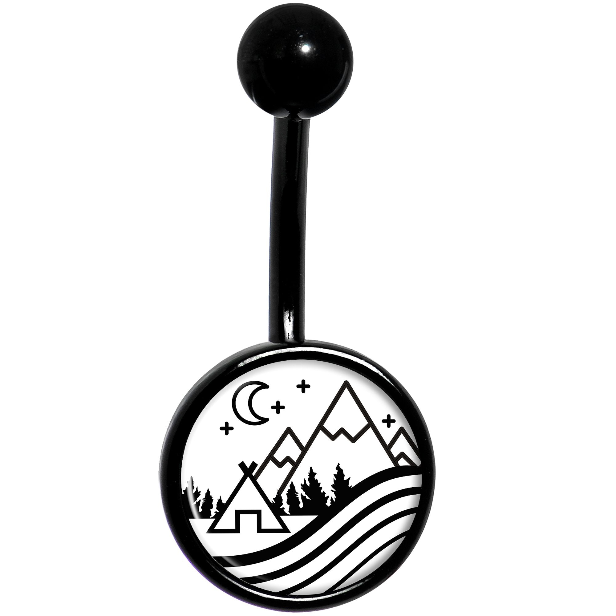 Camping in the Mountains Black Belly Ring