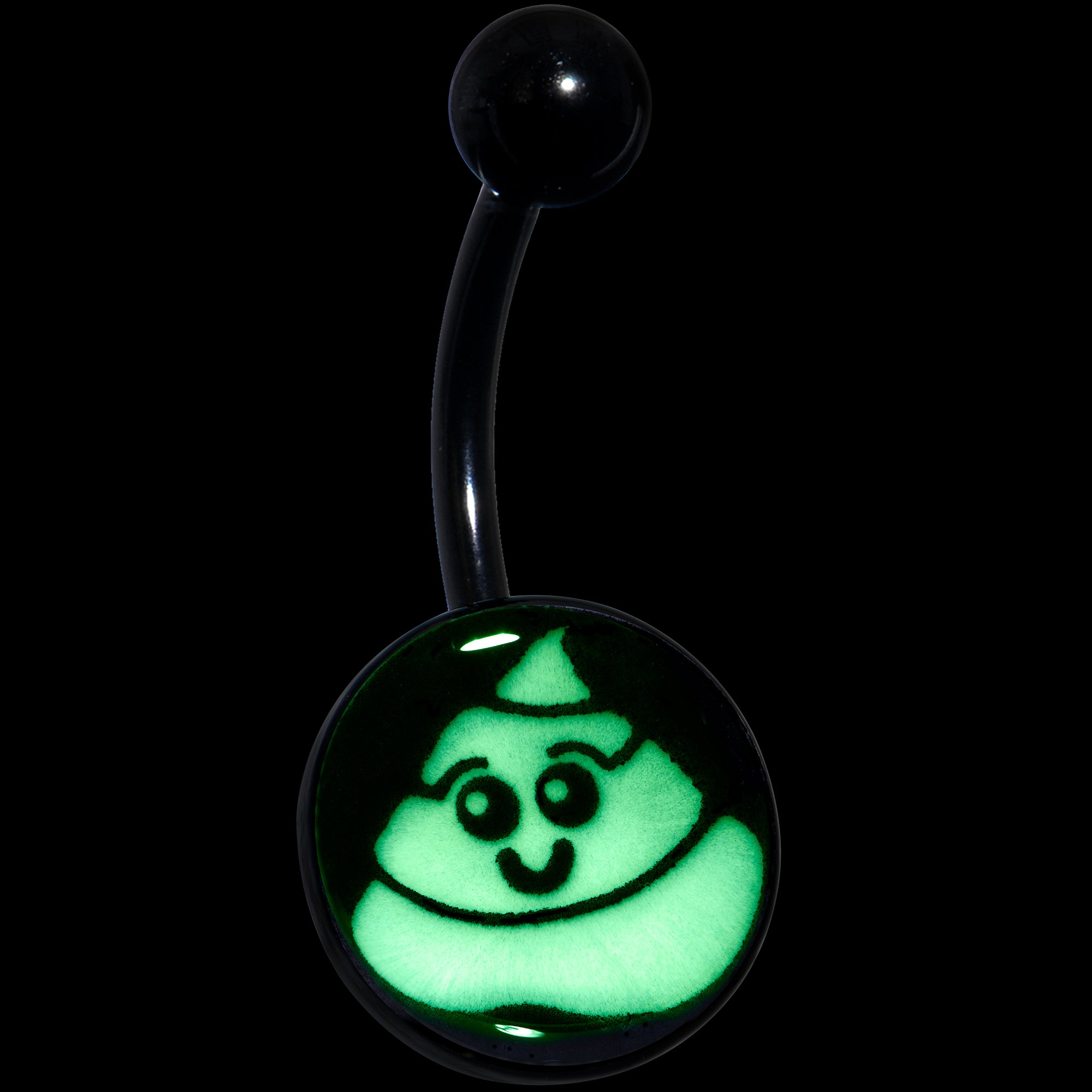 Black Glow in the Dark Poop Belly Ring