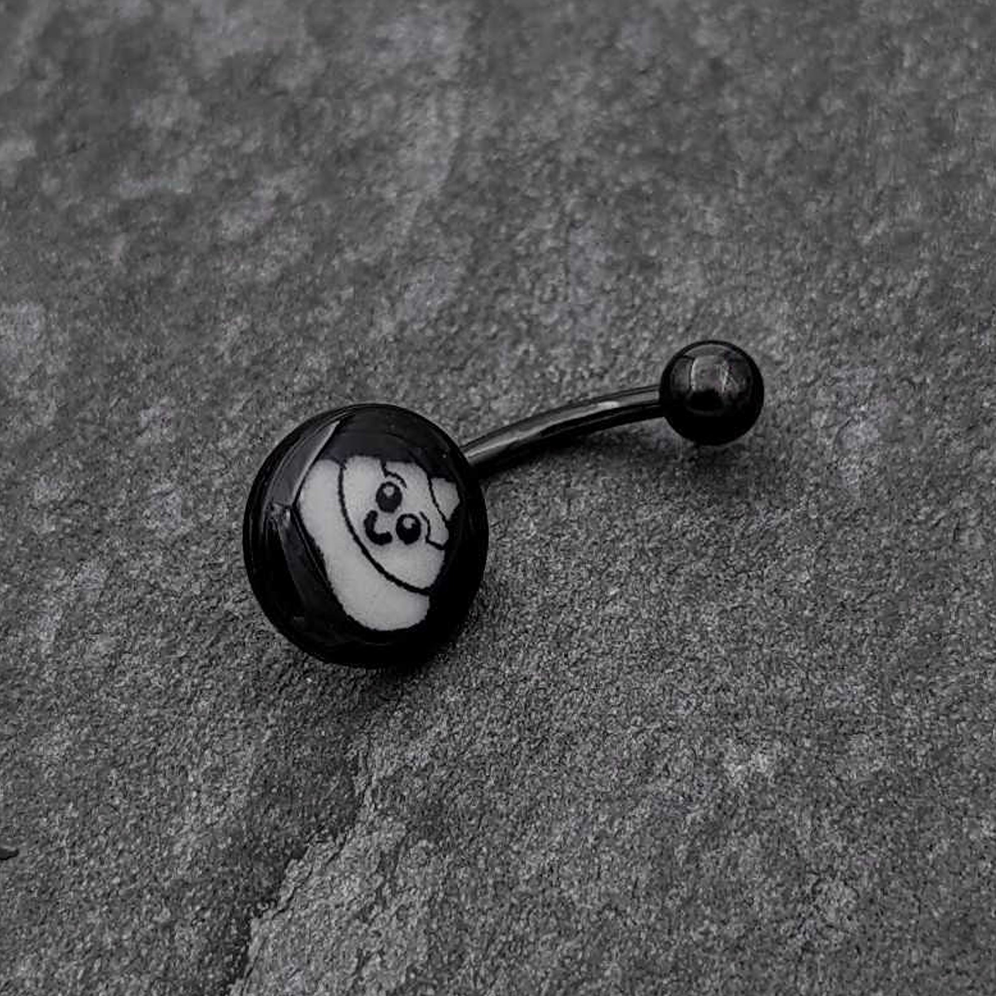 Black Glow in the Dark Poop Belly Ring