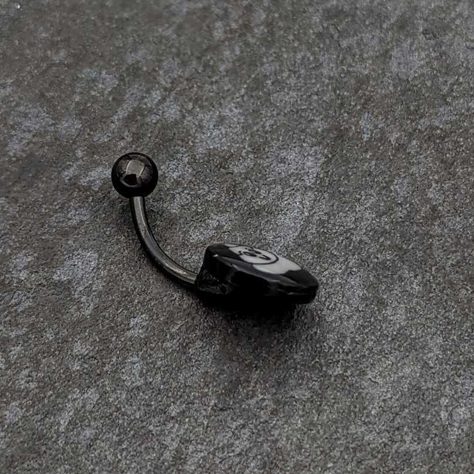 Black Glow in the Dark Poop Belly Ring