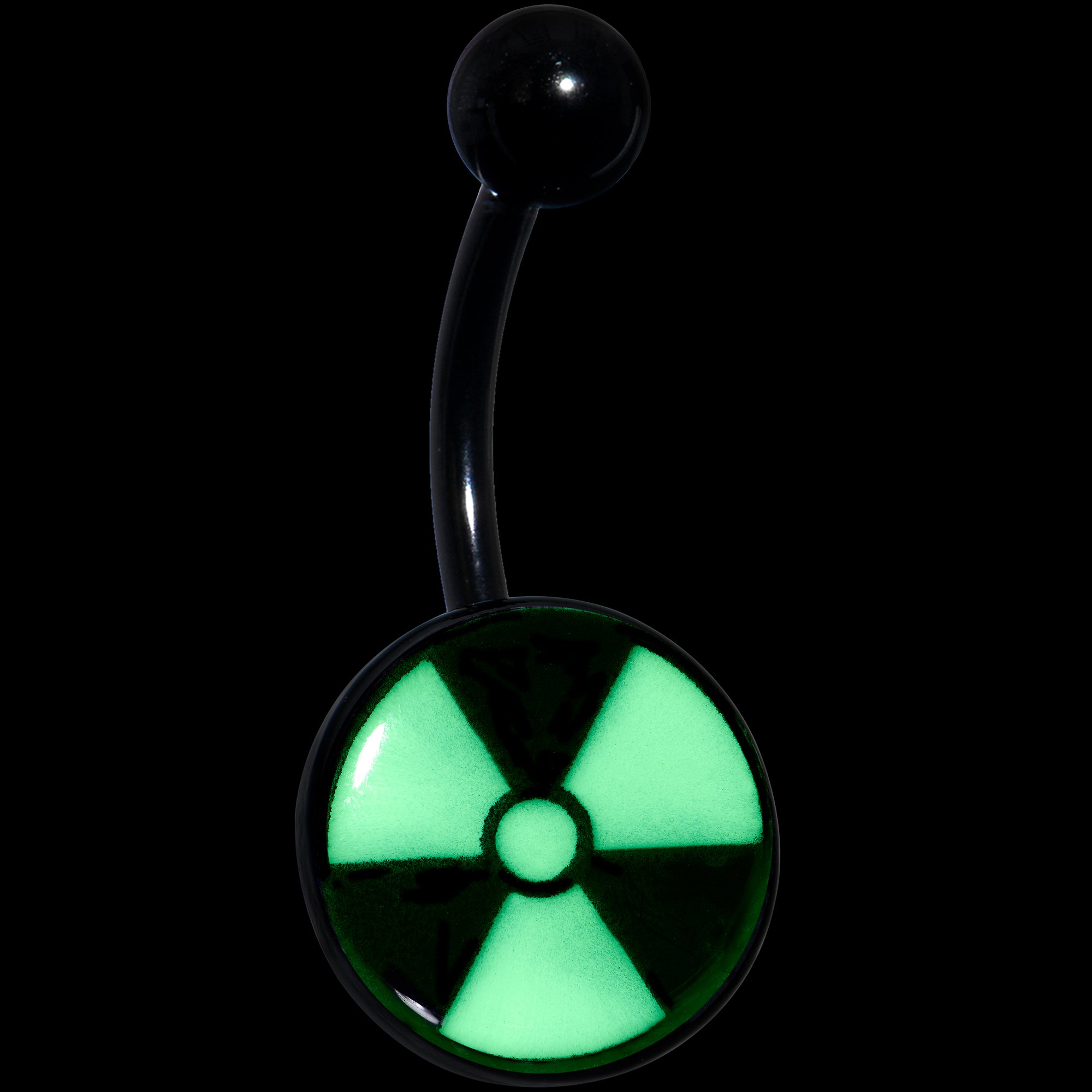 Black Glow in the Dark Radioactive Belly Ring