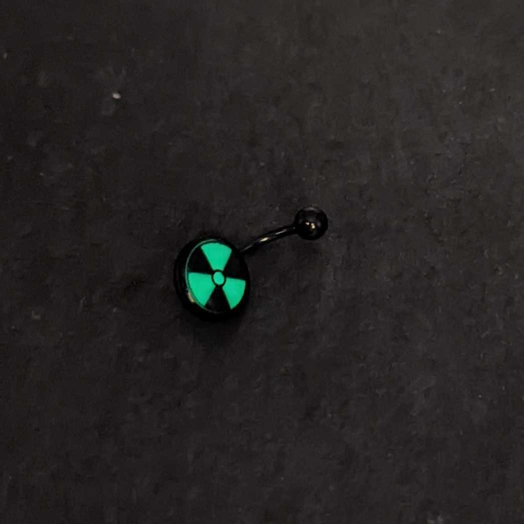 Black Glow in the Dark Radioactive Belly Ring