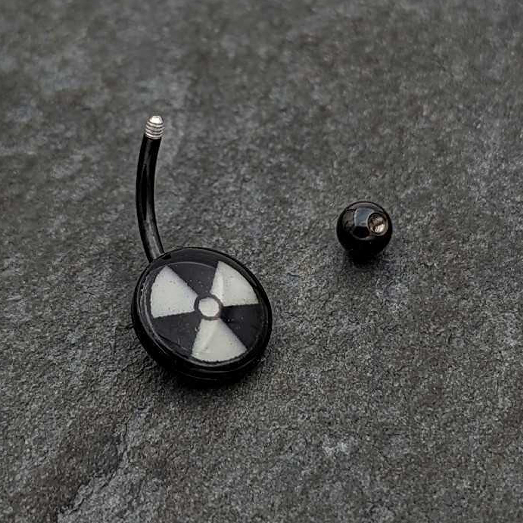 Black Glow in the Dark Radioactive Belly Ring