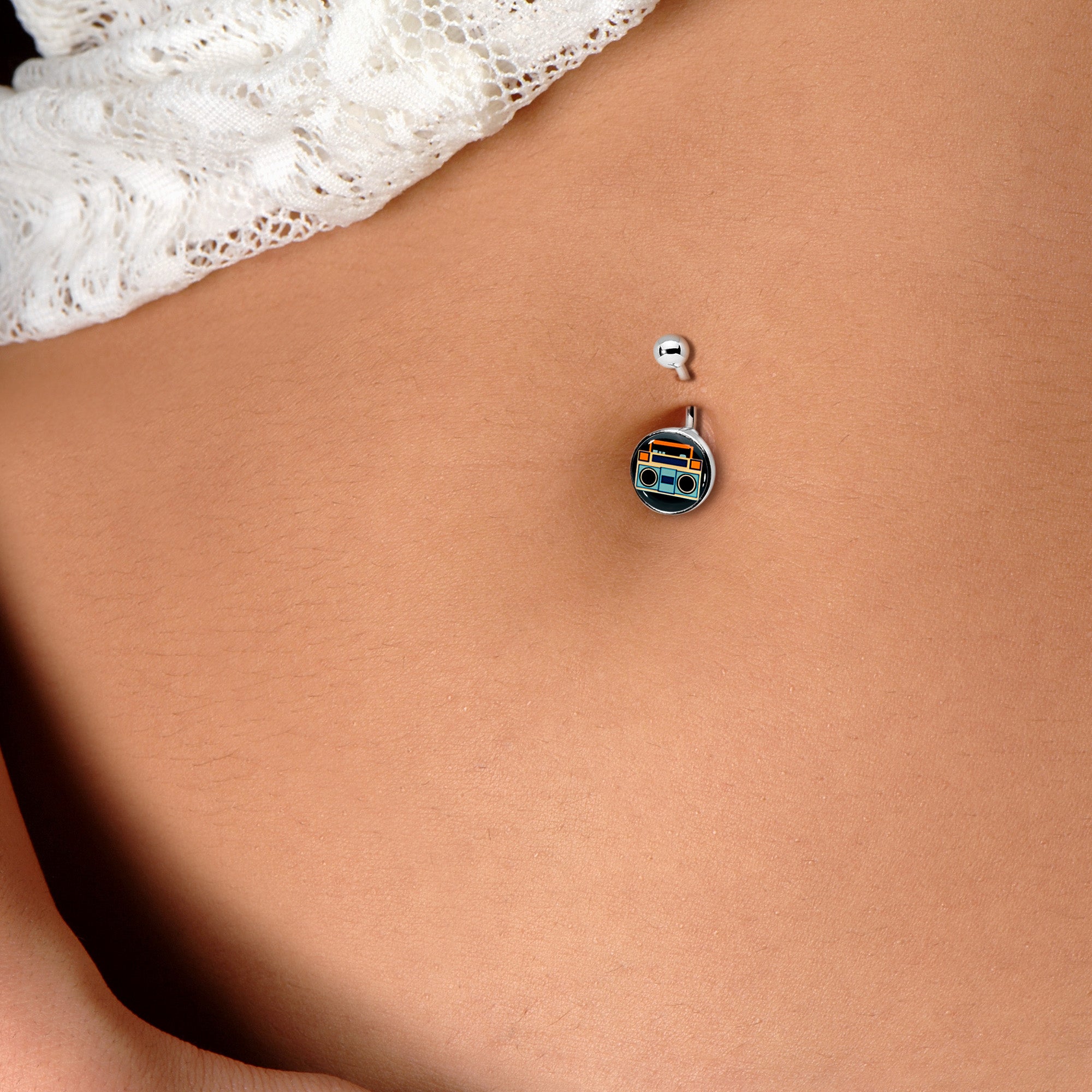 Retro Boombox Belly Ring