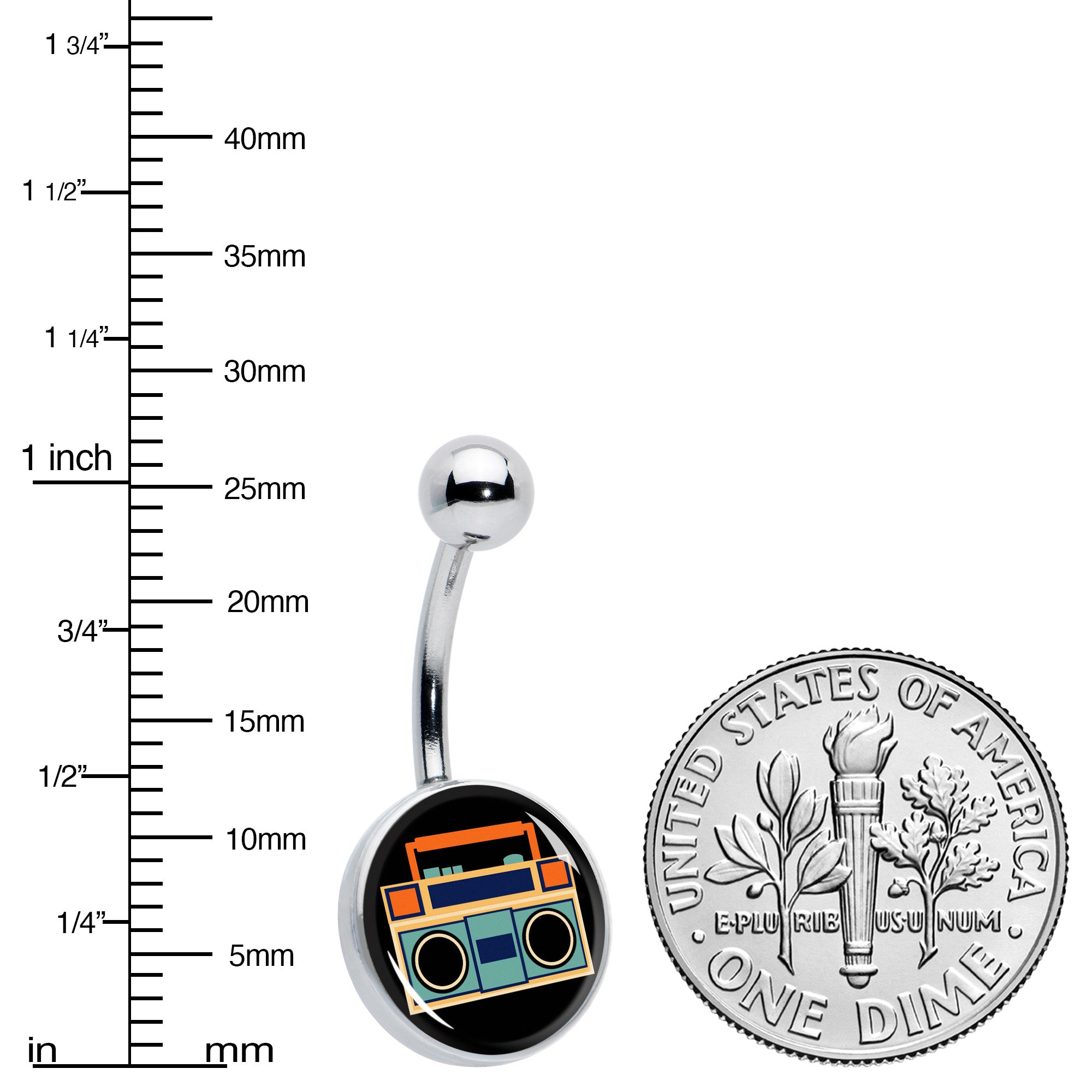 Retro Boombox Belly Ring