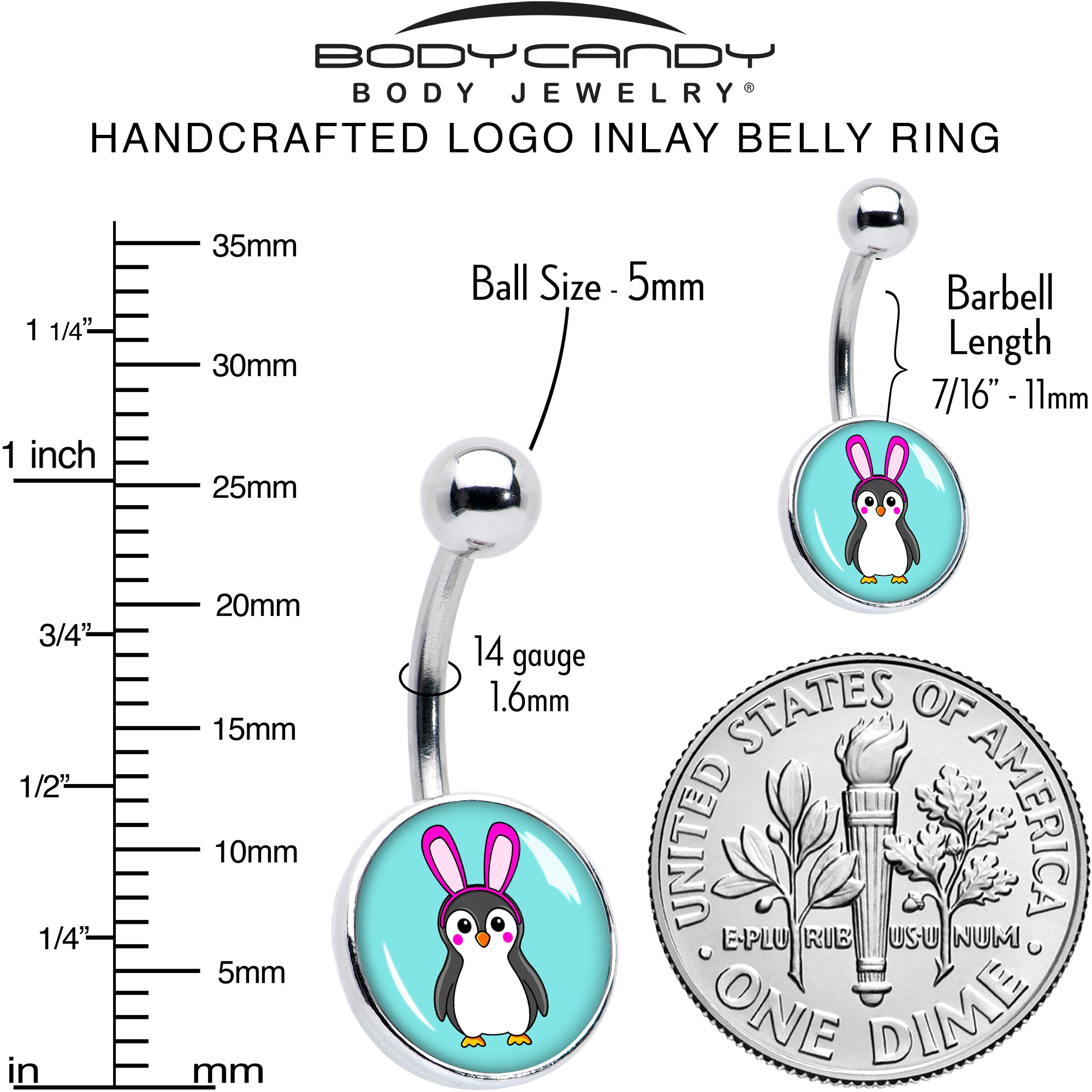 Bunny Penguin Belly Ring