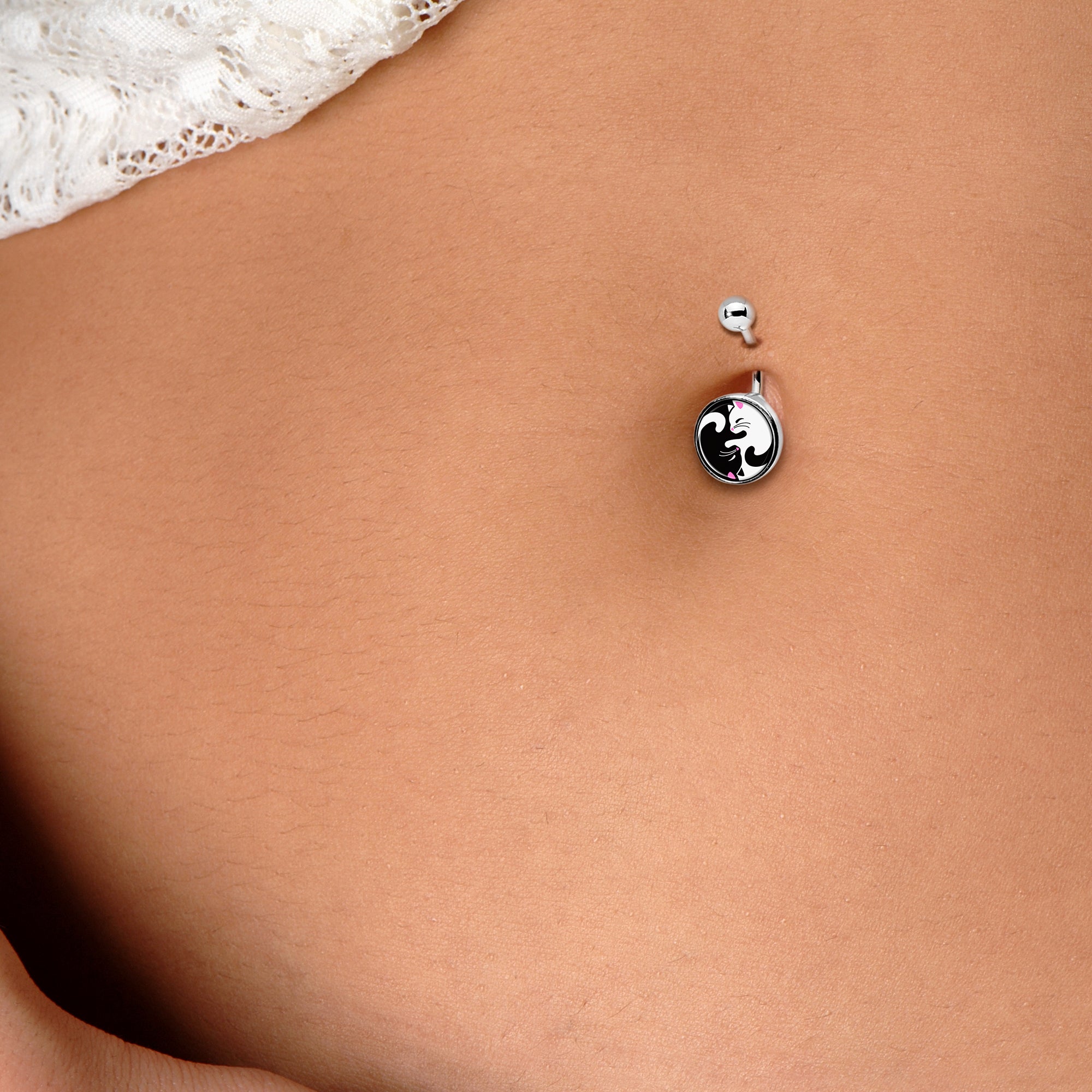 Yin yang belly hot sale button ring