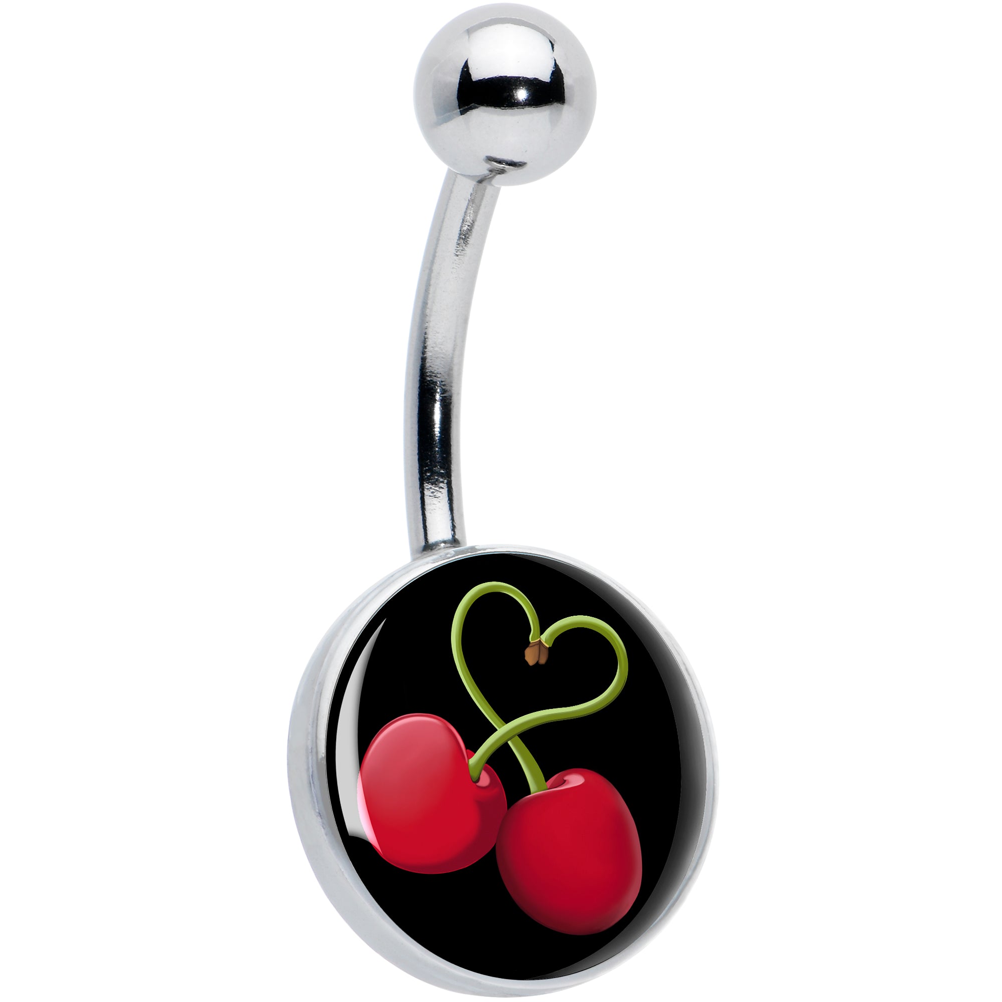 Cherry Heart Belly Ring