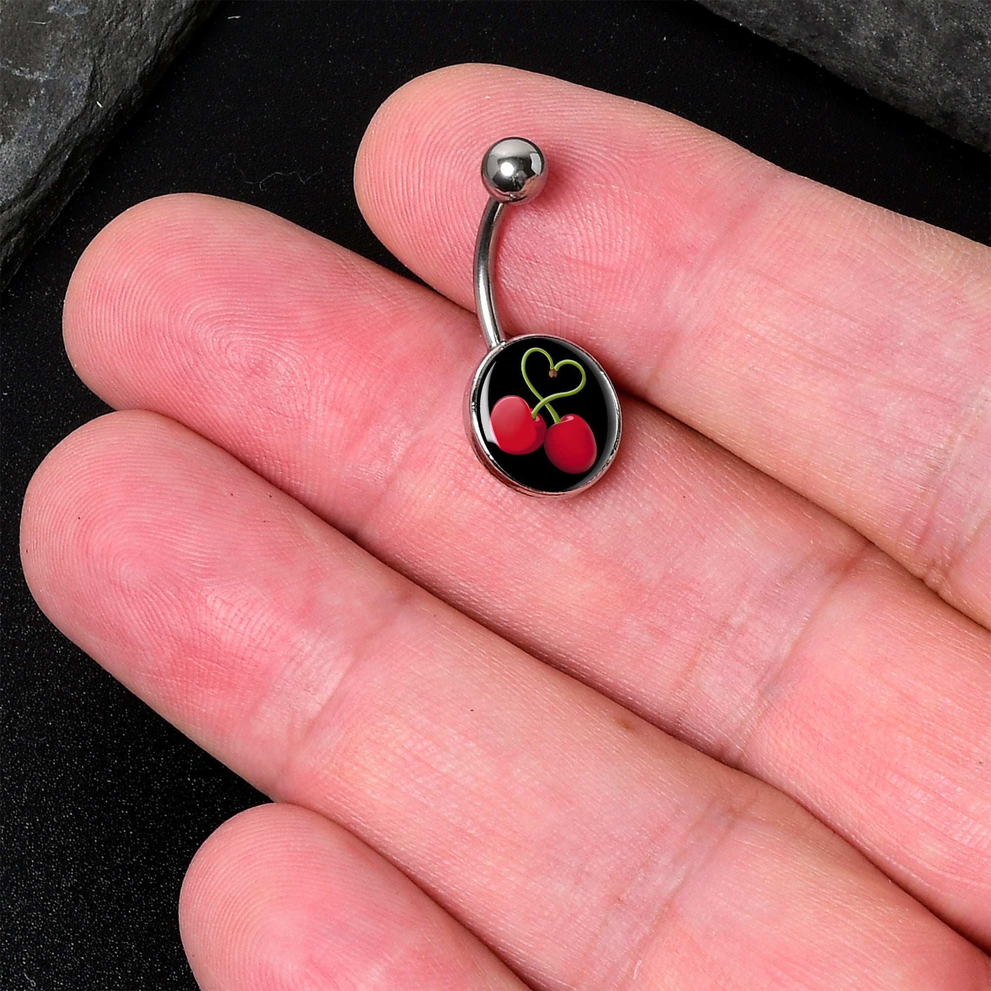 Cherry Heart Belly Ring