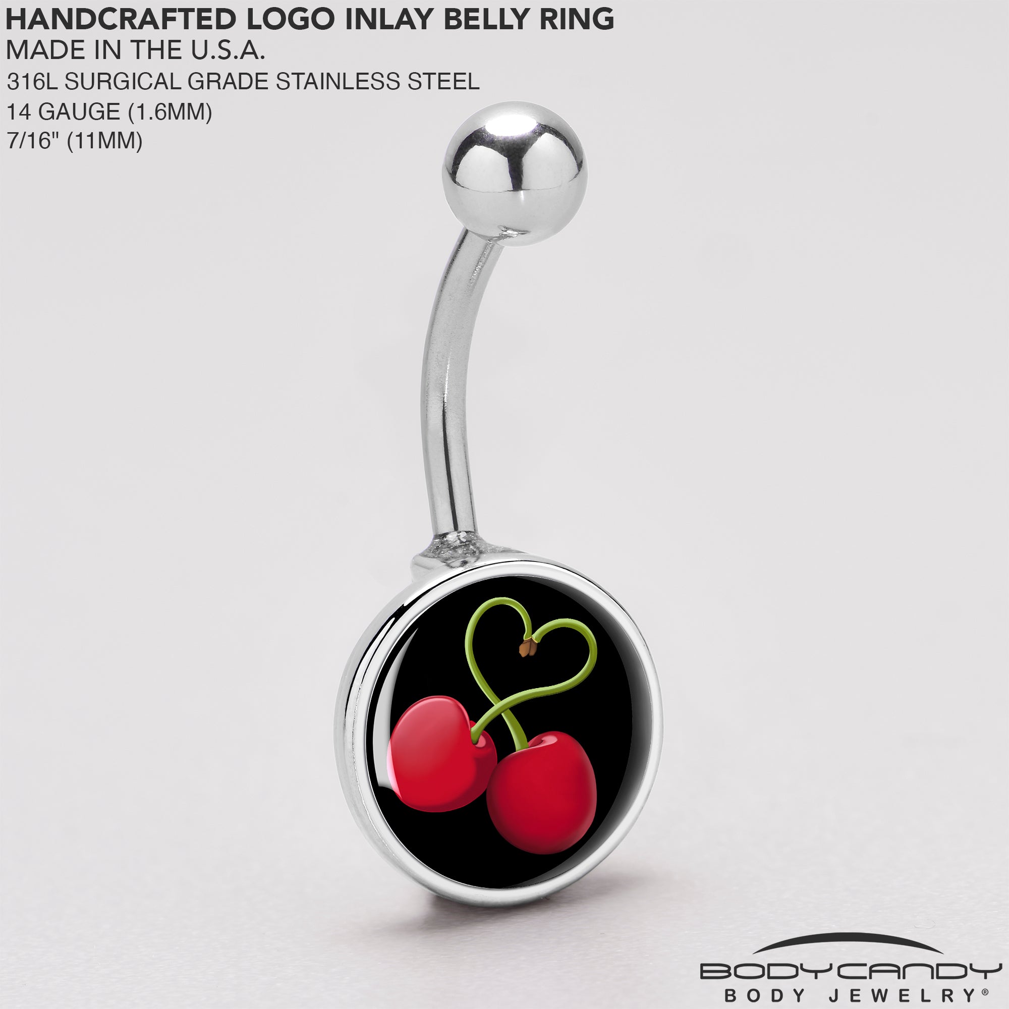 Cherry Heart Belly Ring