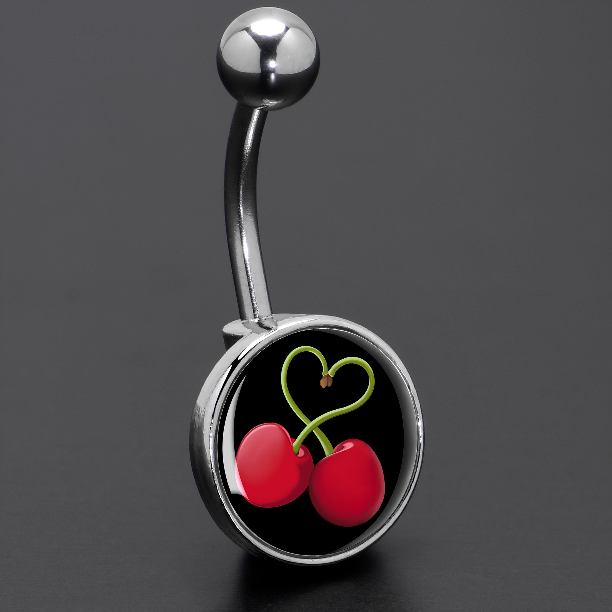 Cherry Heart Belly Ring