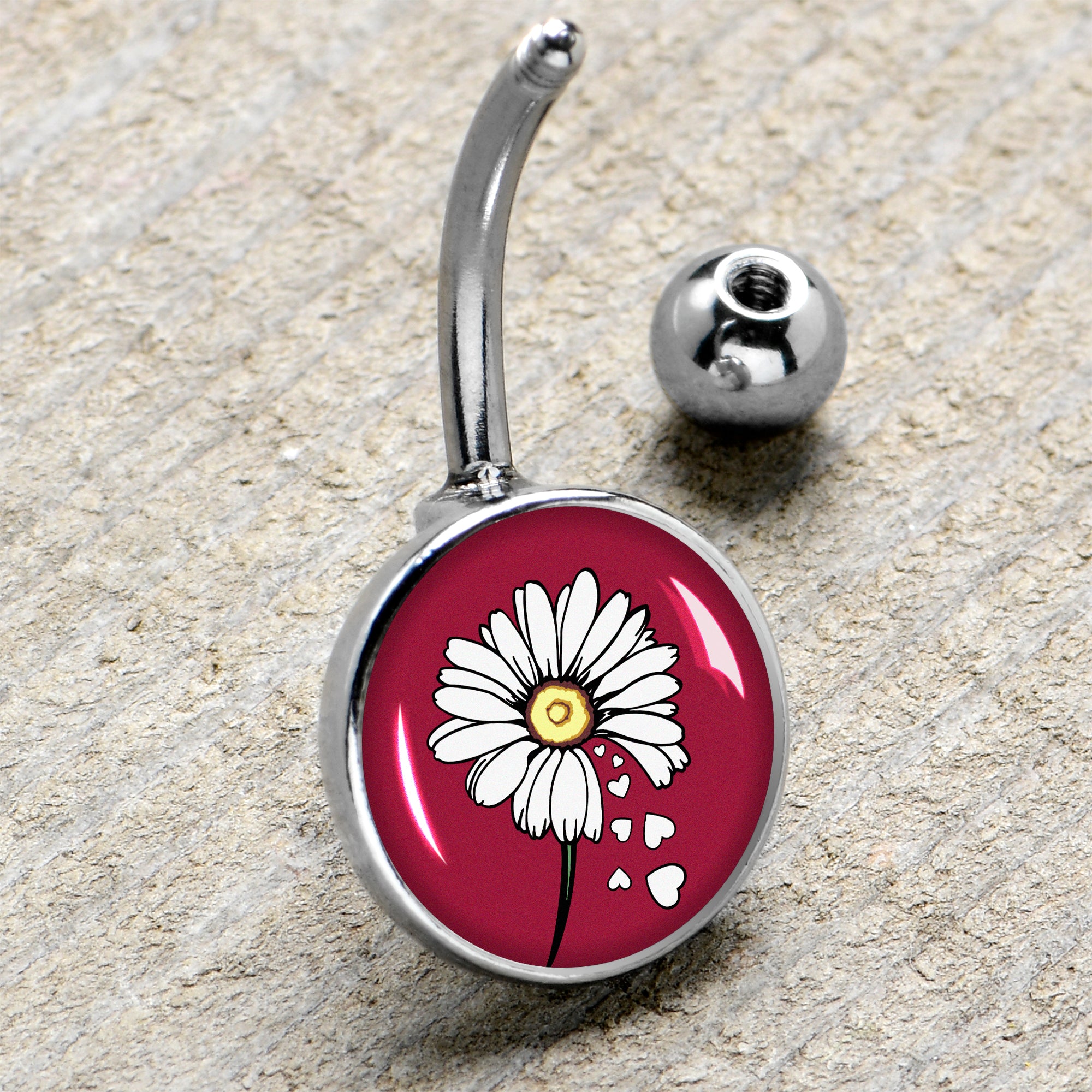 Love Me Not Flower Belly Ring