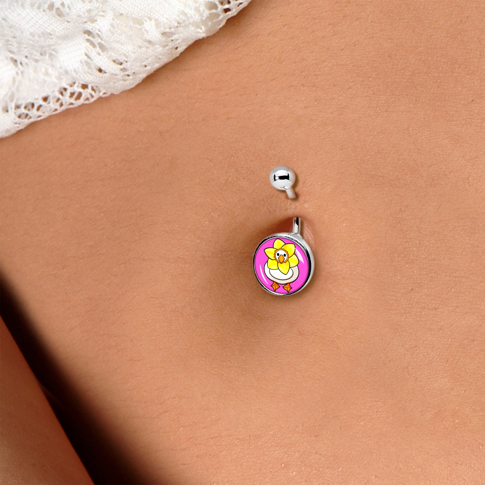 Daffodil Duck Belly Ring