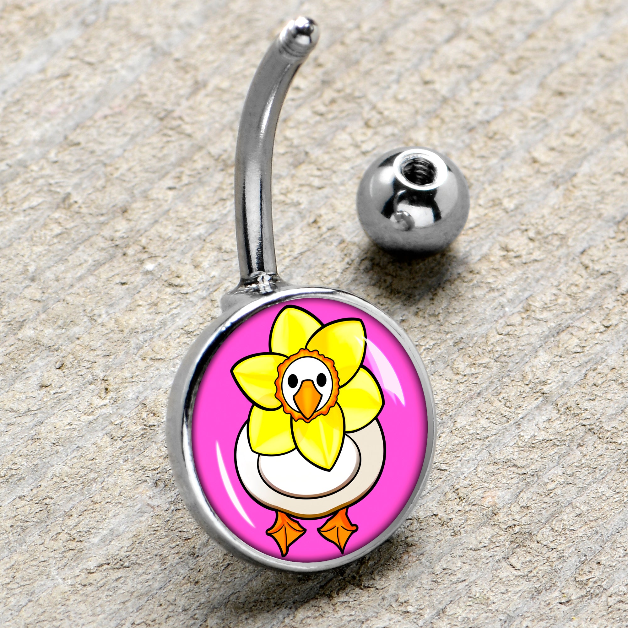 Daffodil Duck Belly Ring