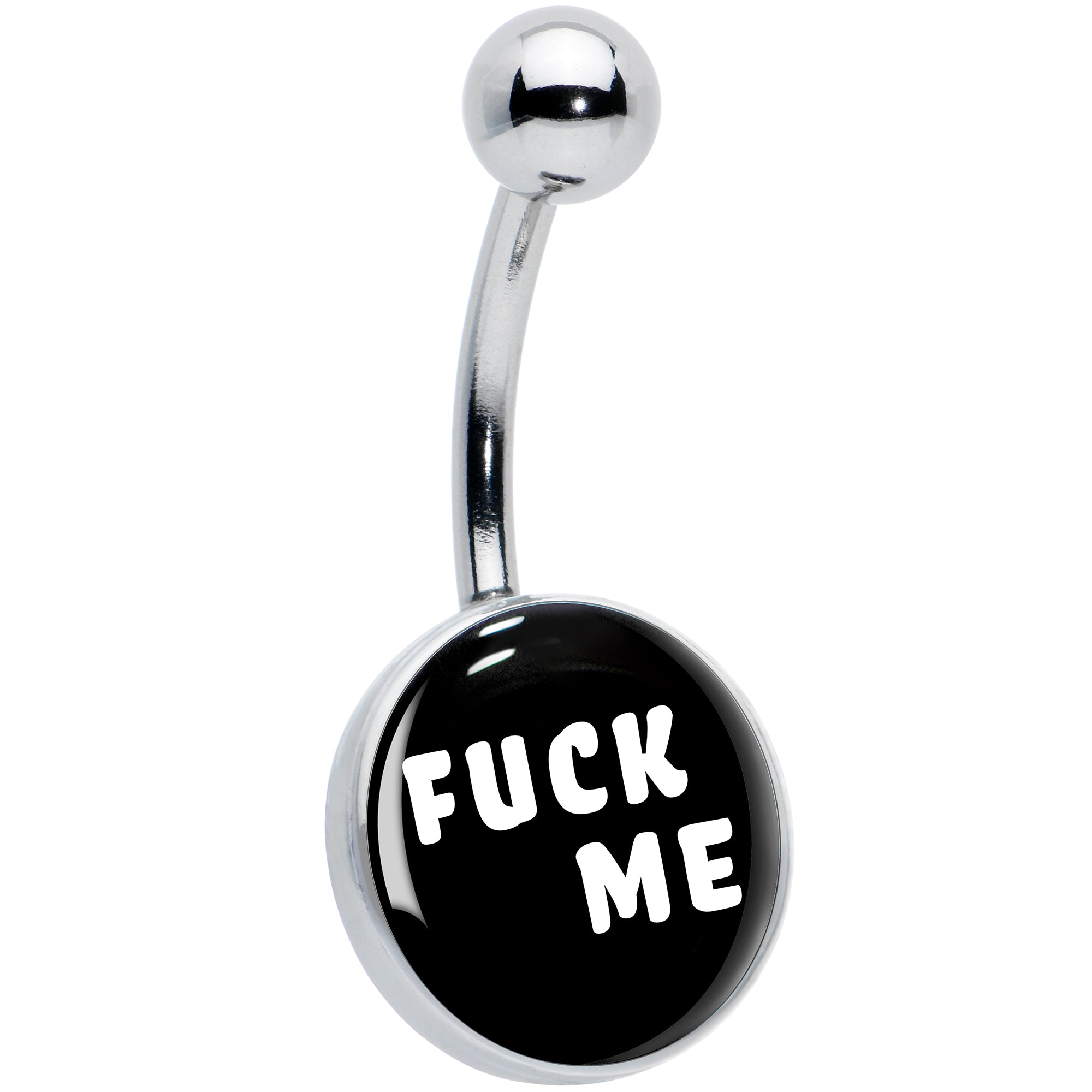 F*ck Me Black White Belly Ring