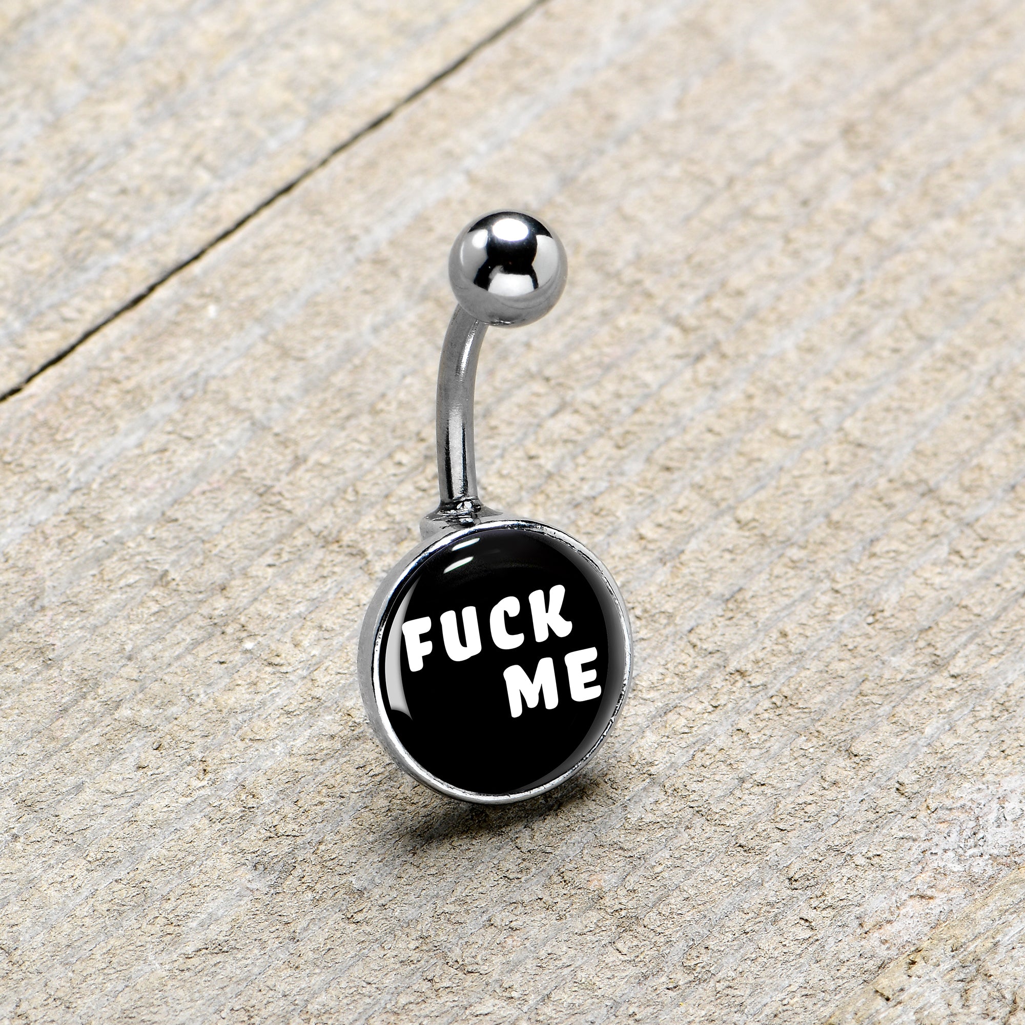 F*ck Me Black White Belly Ring