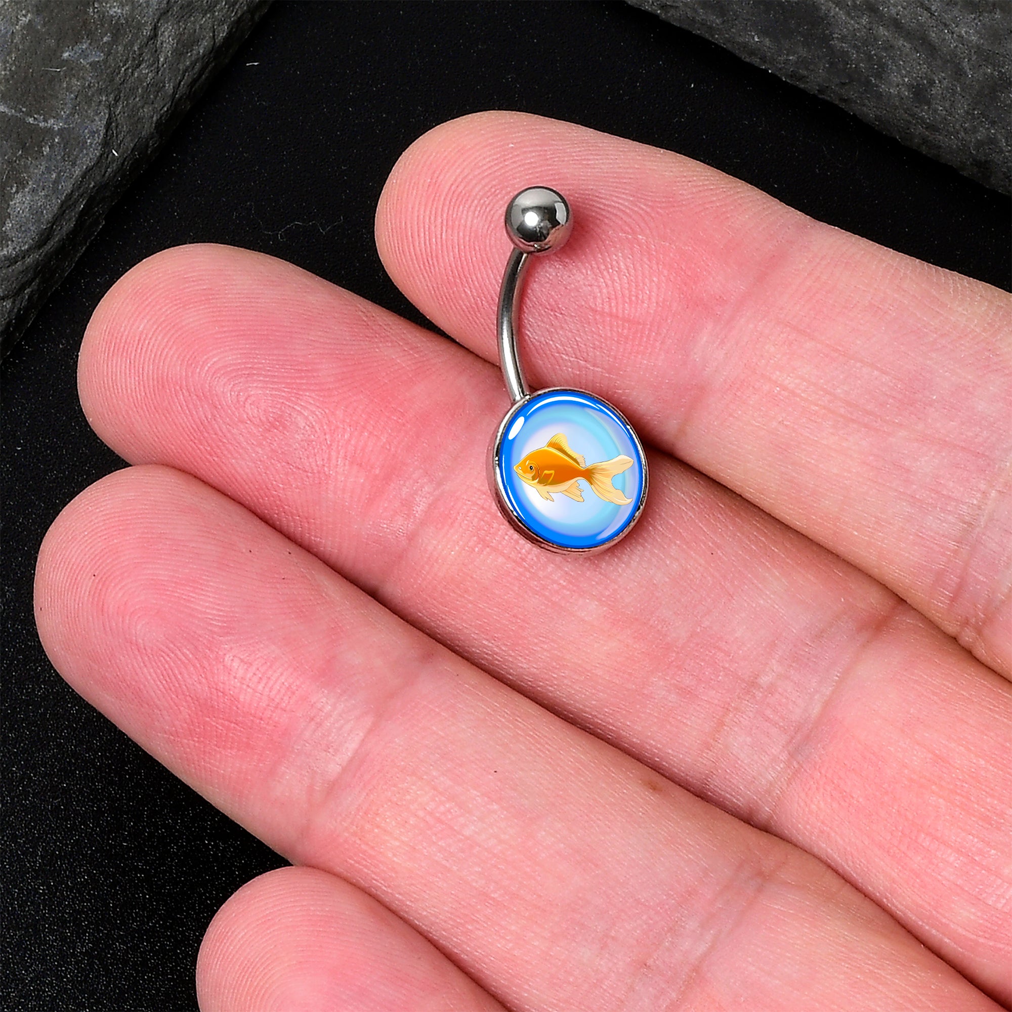 Gold Fish Belly Ring