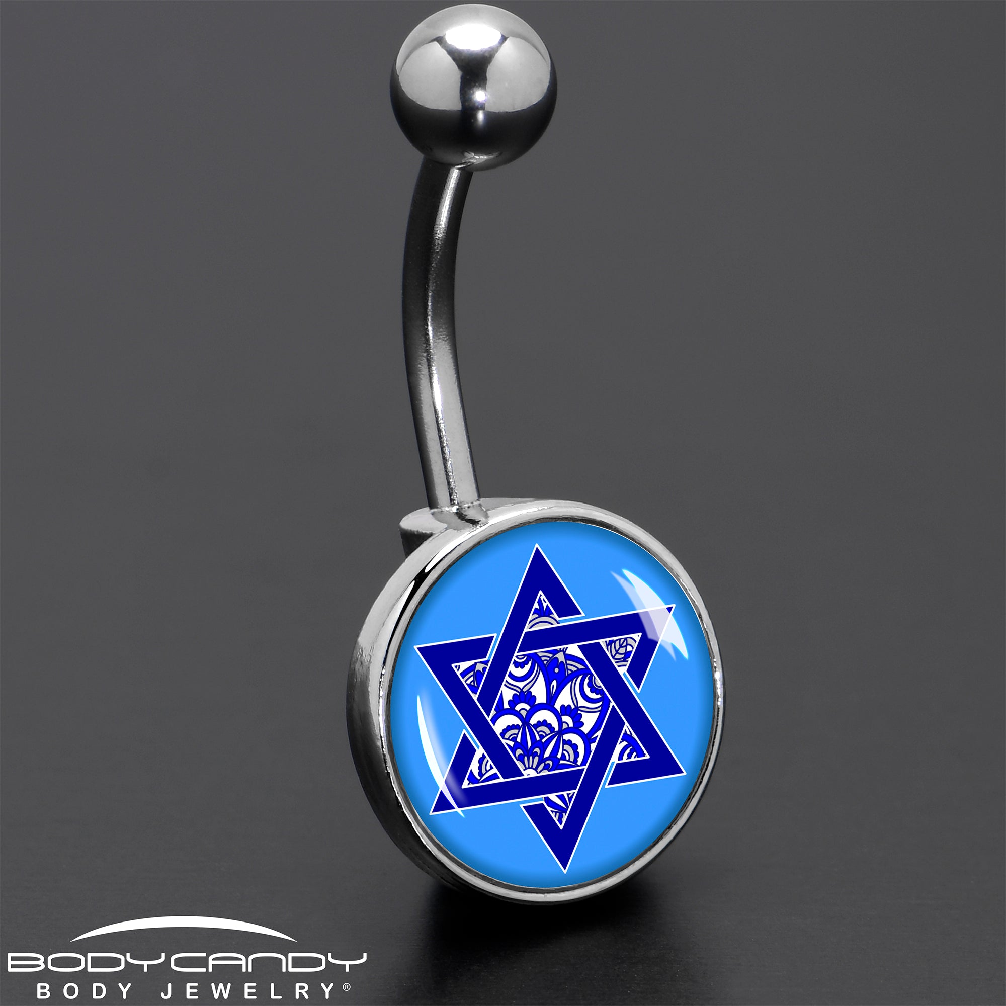 Floral Star of David Belly Ring