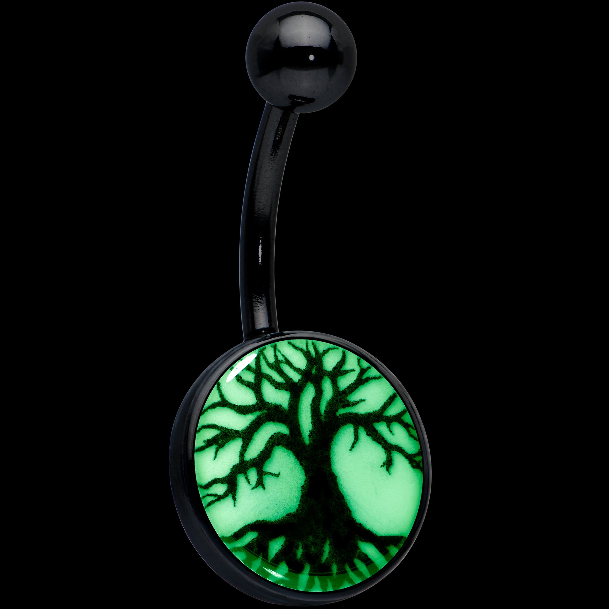 Glow in the Dark Tree of Life Belly Ring