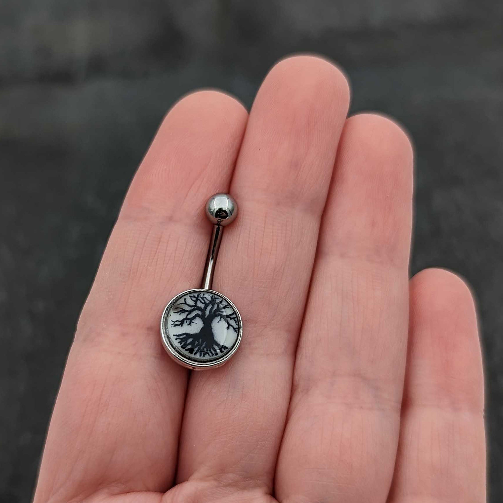 Glow in the Dark Tree of Life Belly Ring