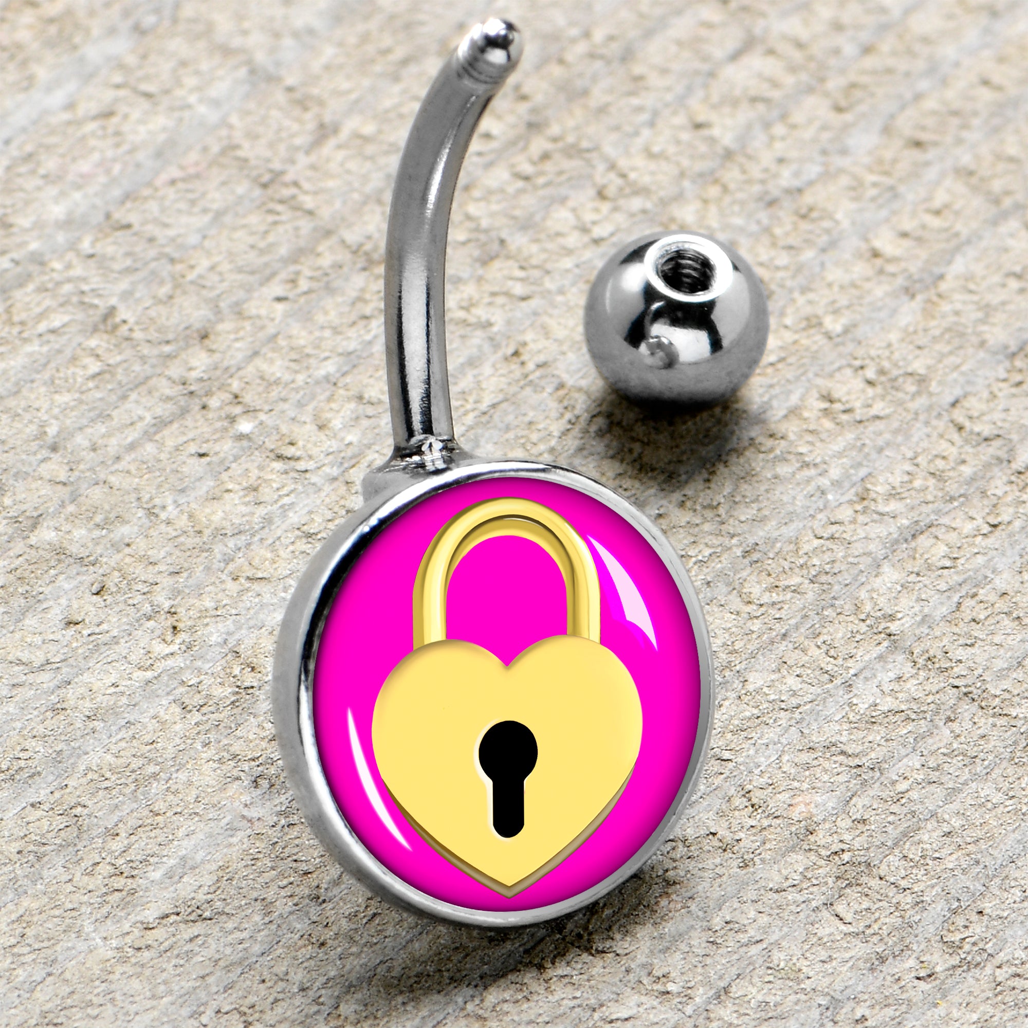 Heart Lock Belly Ring