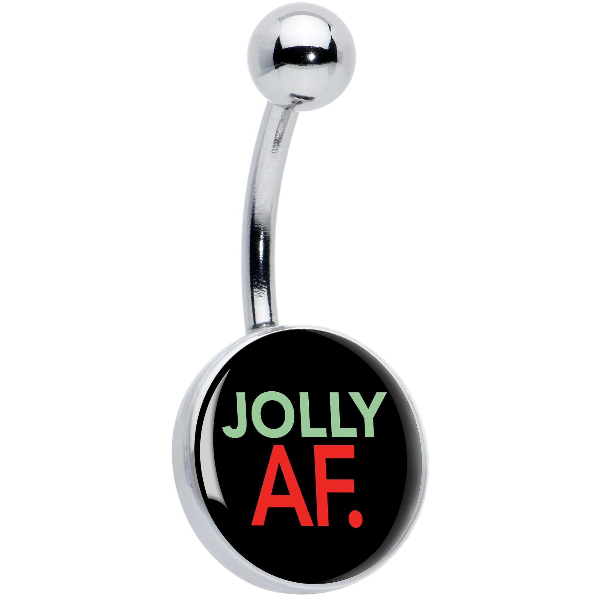 Jolly AF Festive Holiday Christmas Belly Ring