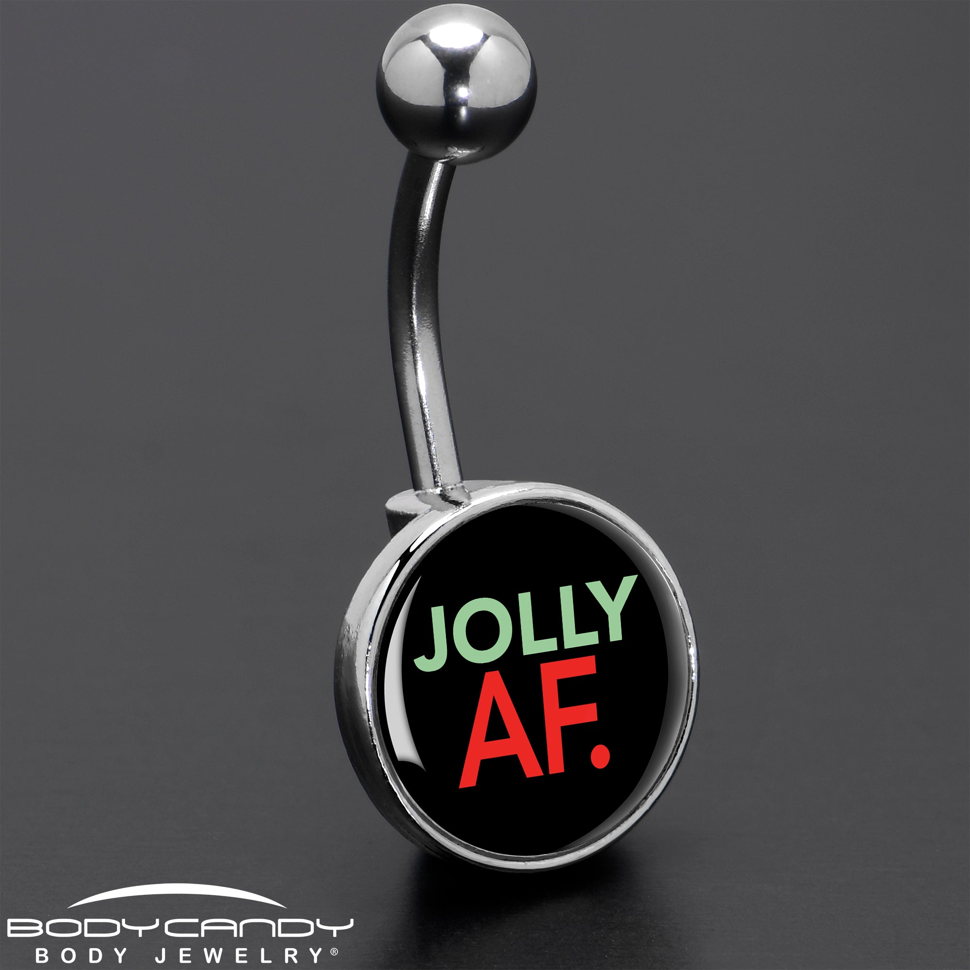 Jolly AF Festive Holiday Christmas Belly Ring