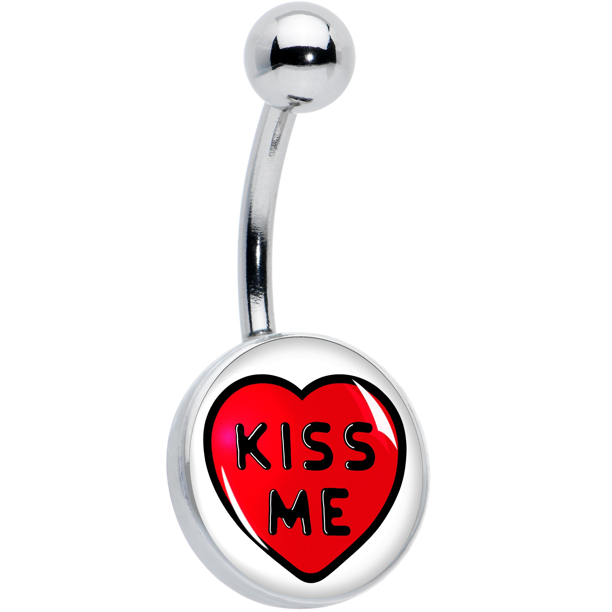 Kiss Me Candy Heart Belly Ring