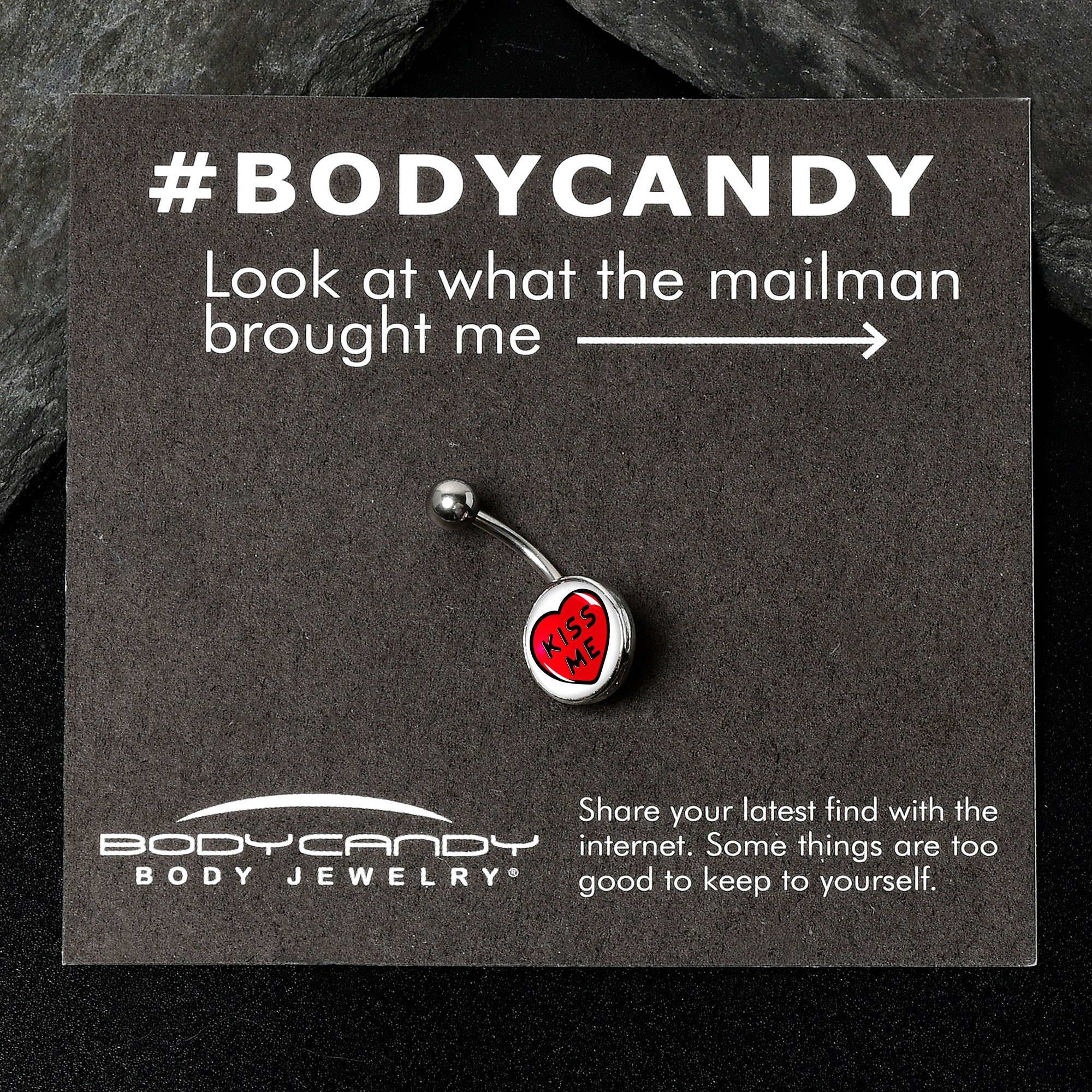 Kiss Me Candy Heart Belly Ring