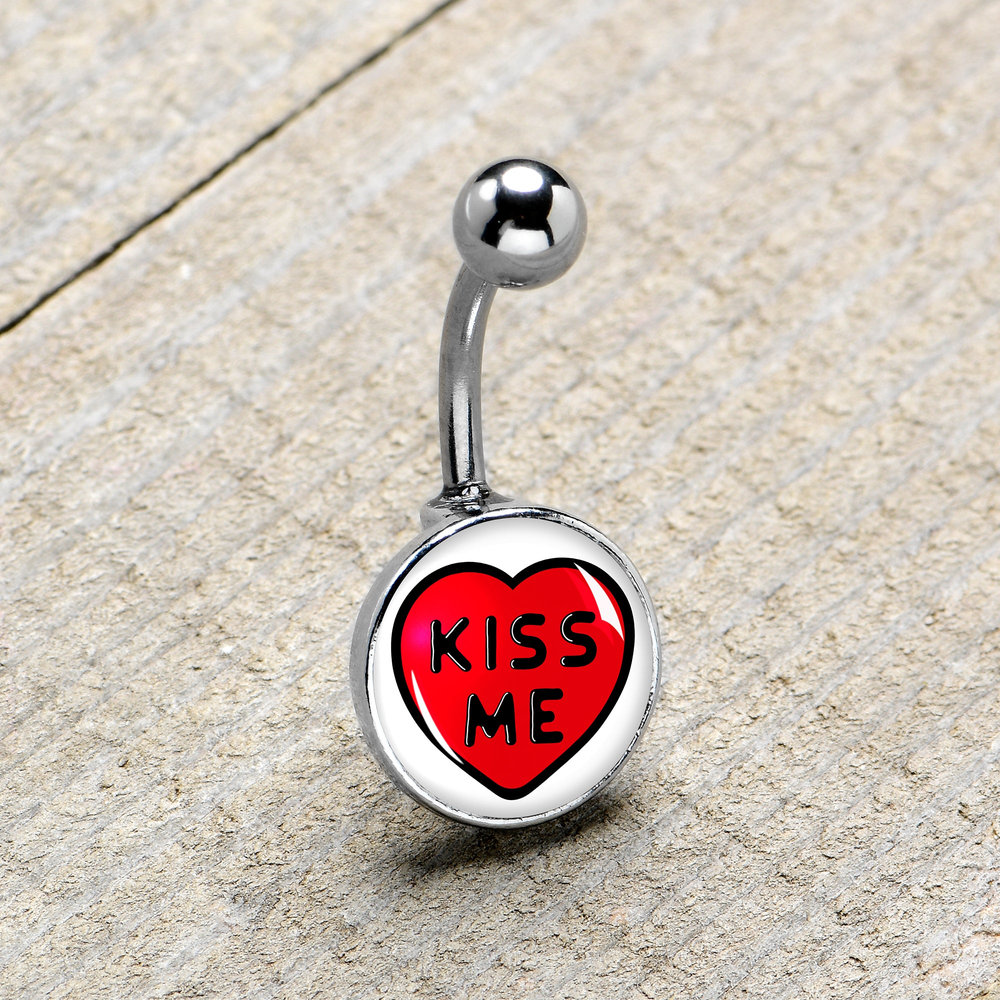 Kiss Me Candy Heart Belly Ring