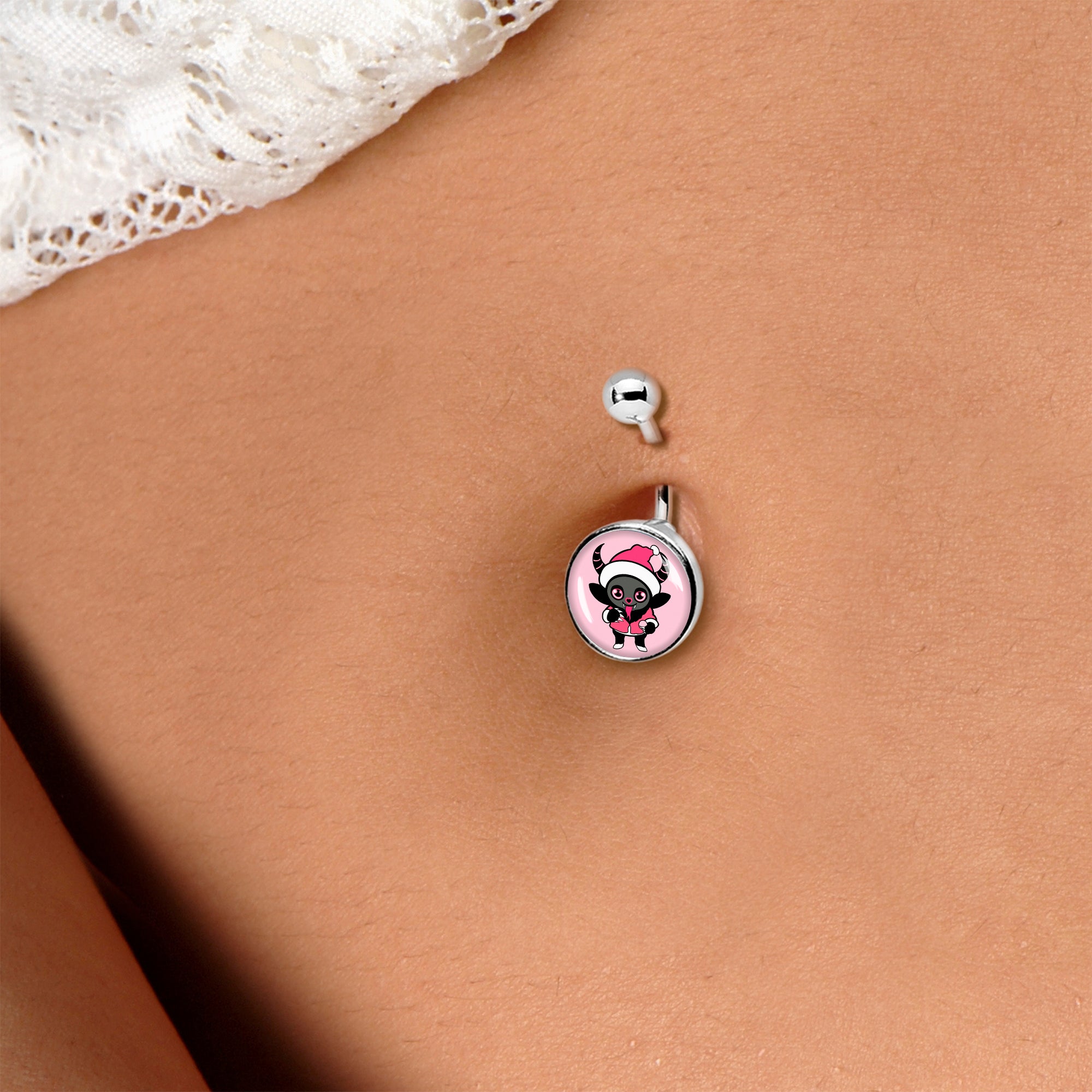 Krampus Cutie Christmas Holiday Belly Ring