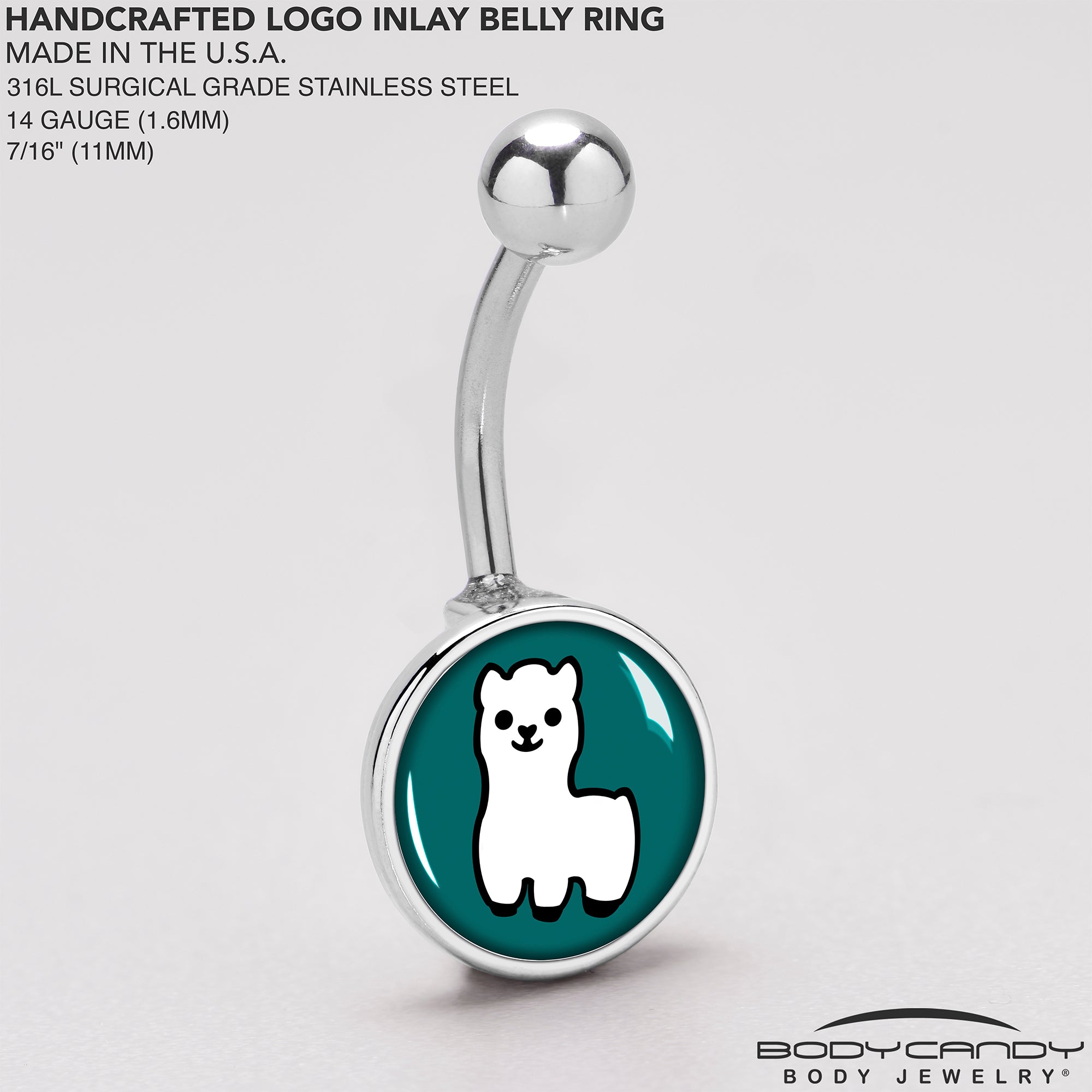 White Llama Belly Ring