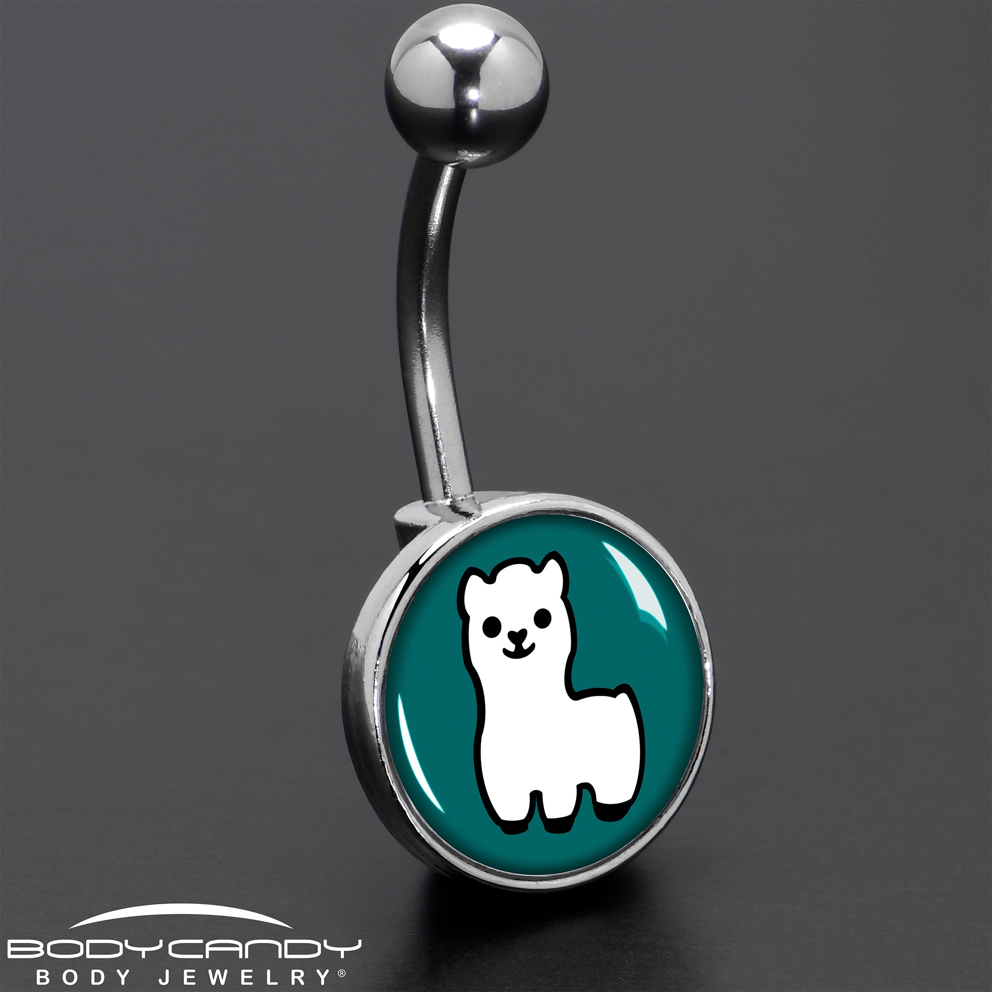 White Llama Belly Ring