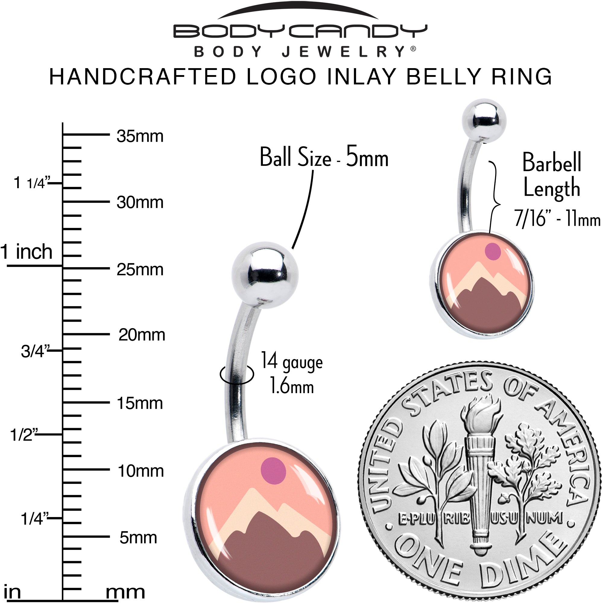 Mountain Sunrise Belly Ring