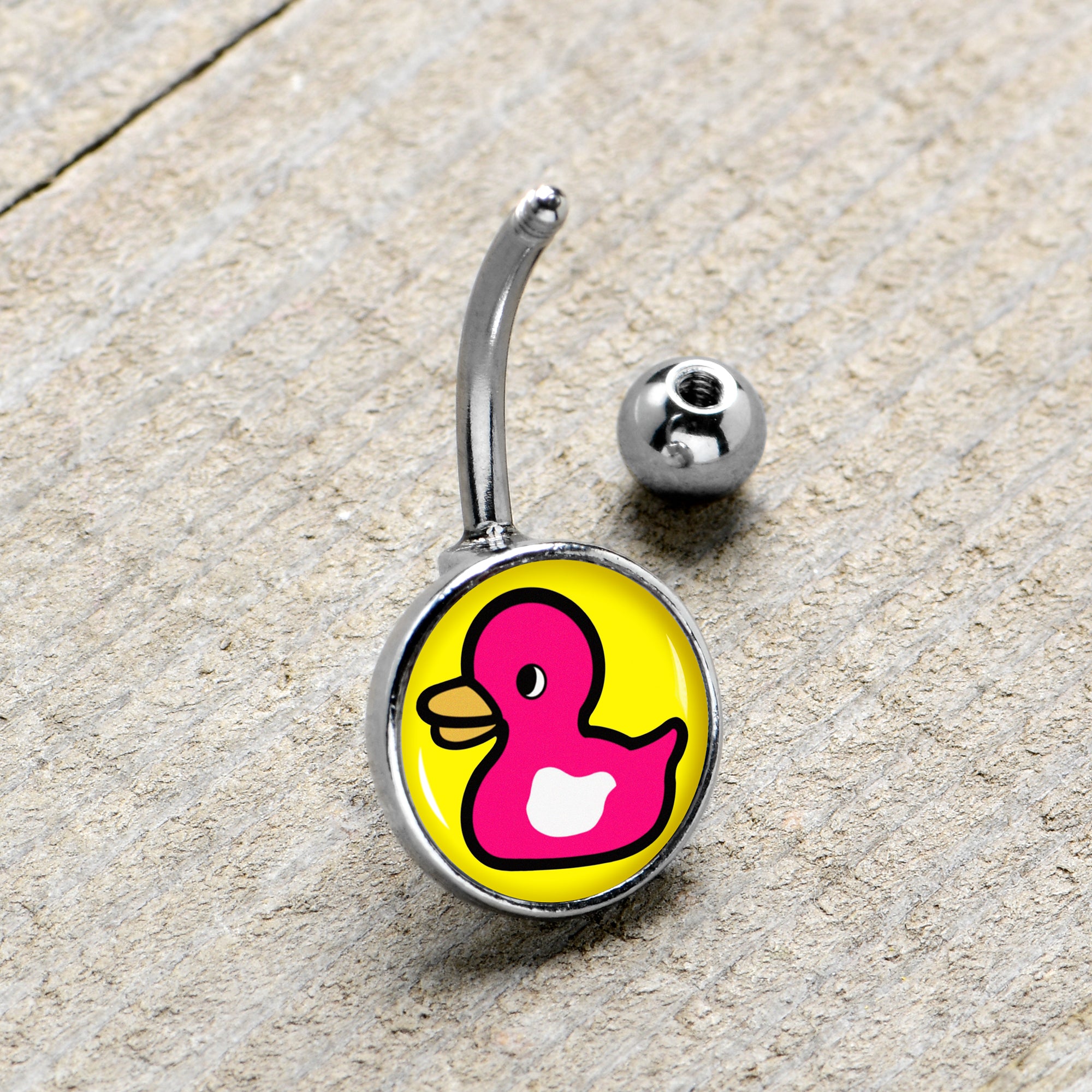 Pink Ducky Belly Ring