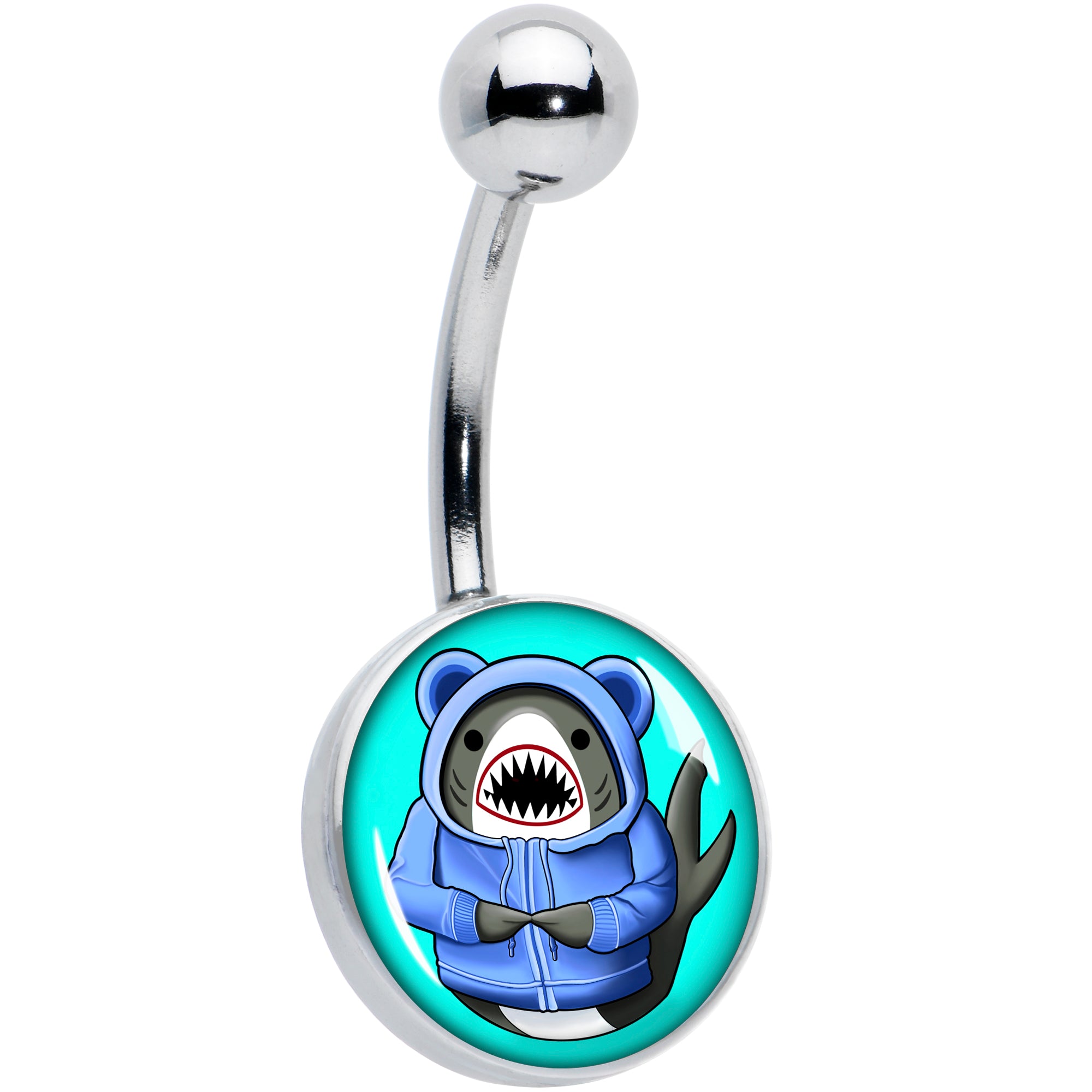 Shark in a Hoodie Belly Ring