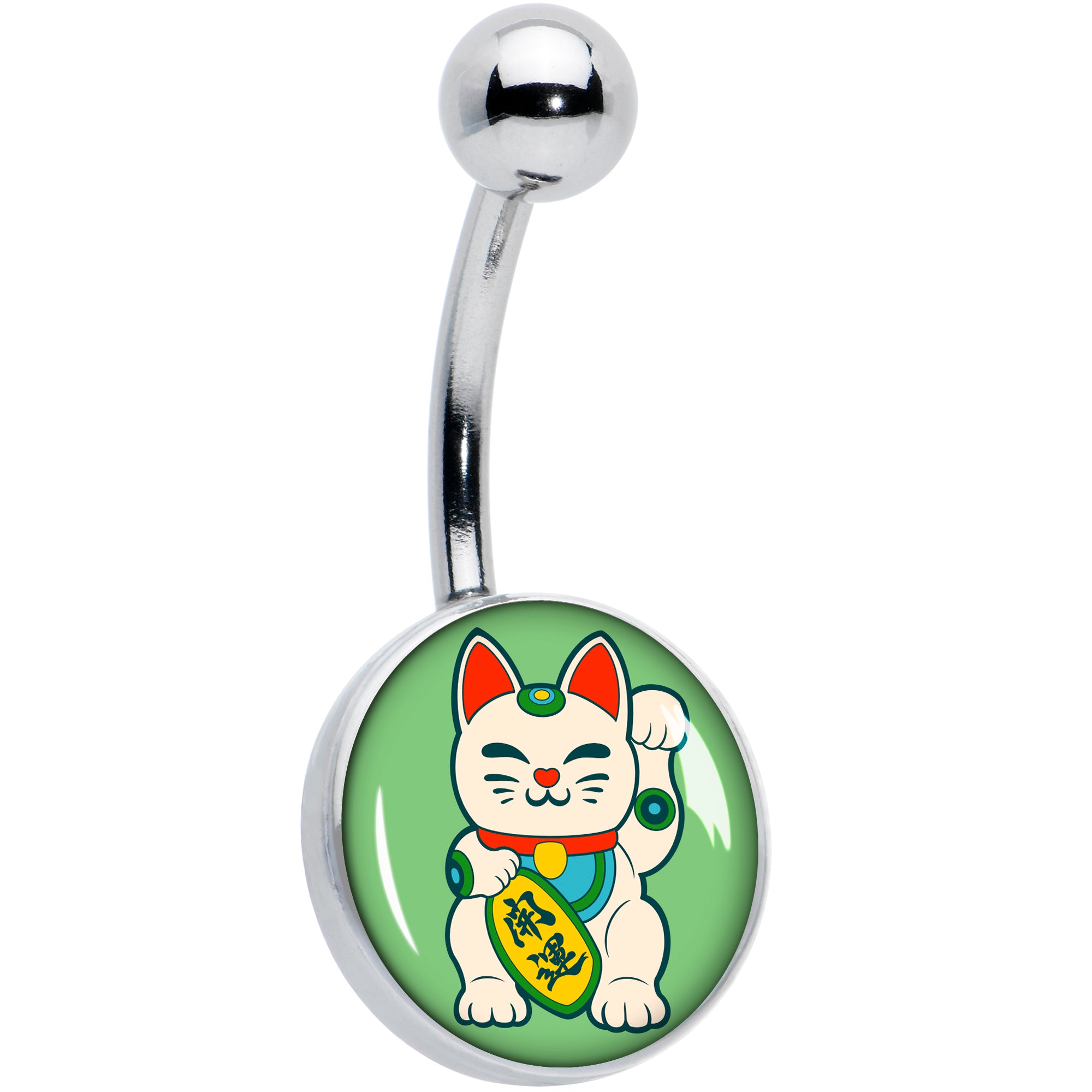 Waving Cat Belly Ring