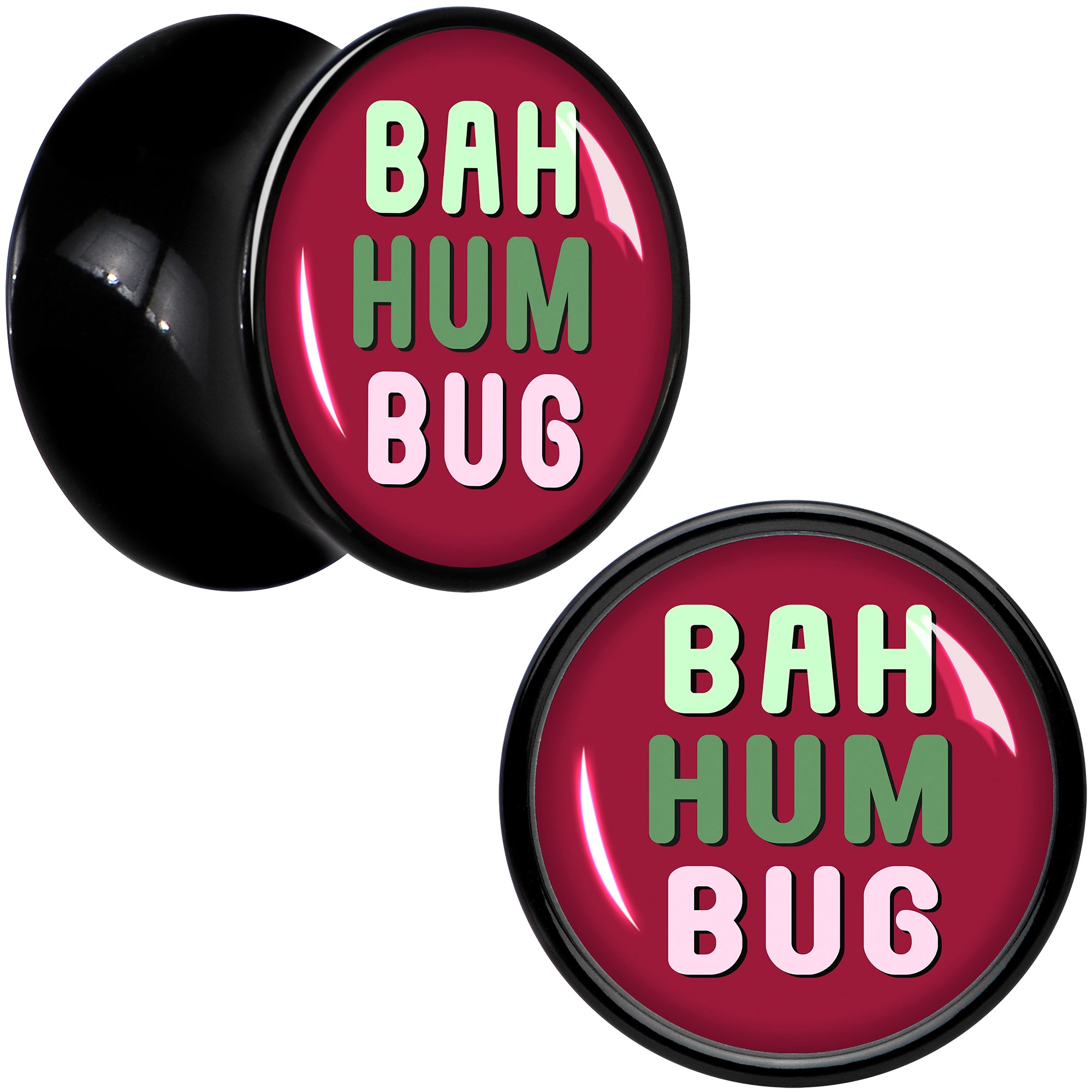 Bah Humbug Holiday Grouch Acrylic Saddle Plug Set