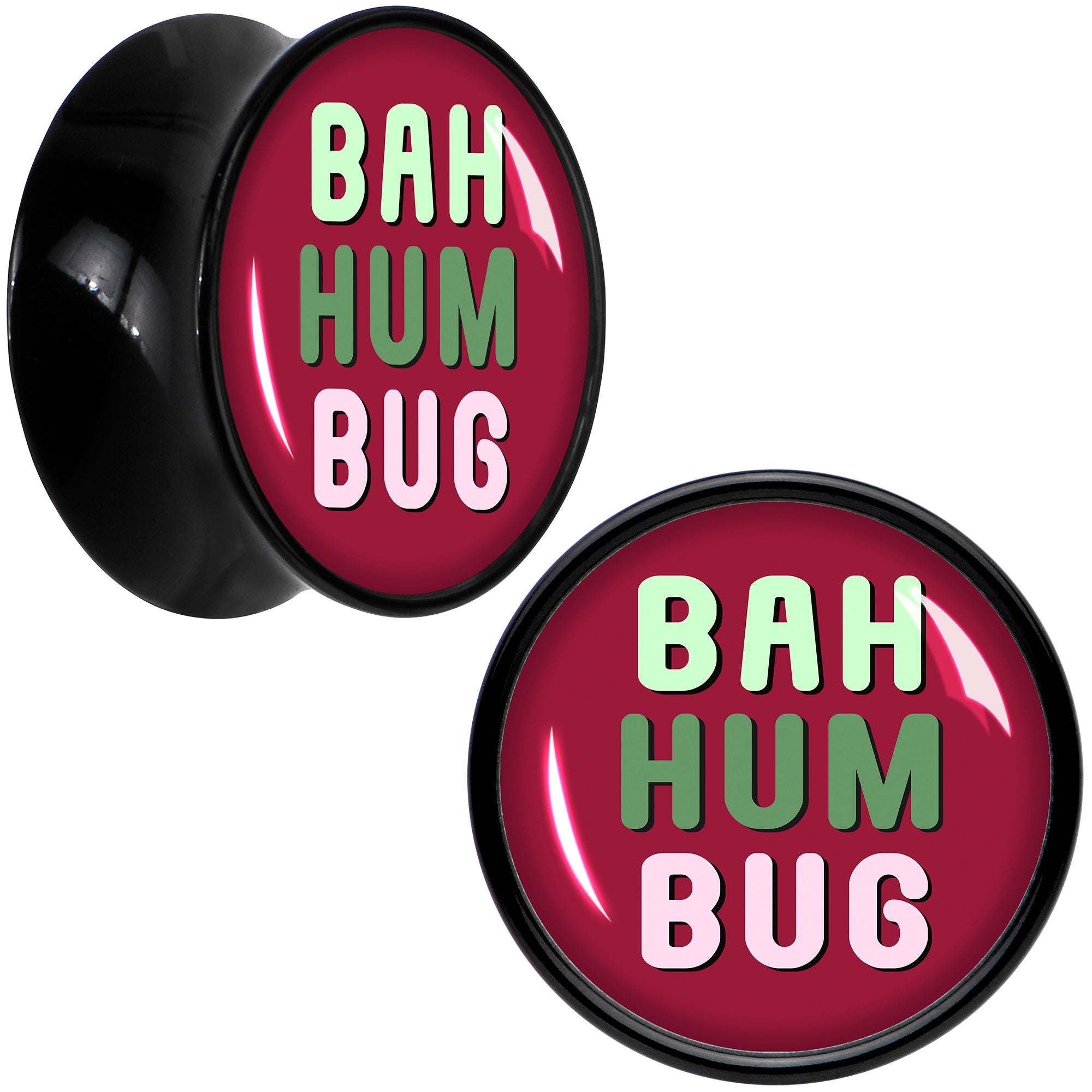 Bah Humbug Holiday Grouch Acrylic Saddle Plug Set