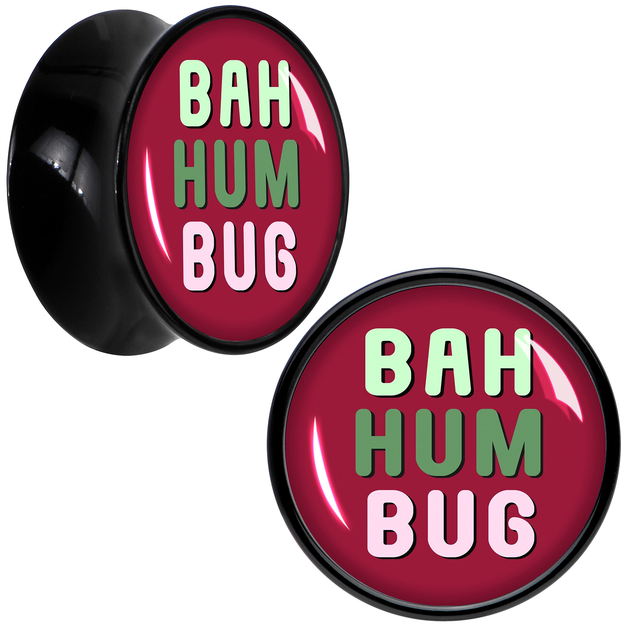 Bah Humbug Holiday Grouch Acrylic Saddle Plug Set