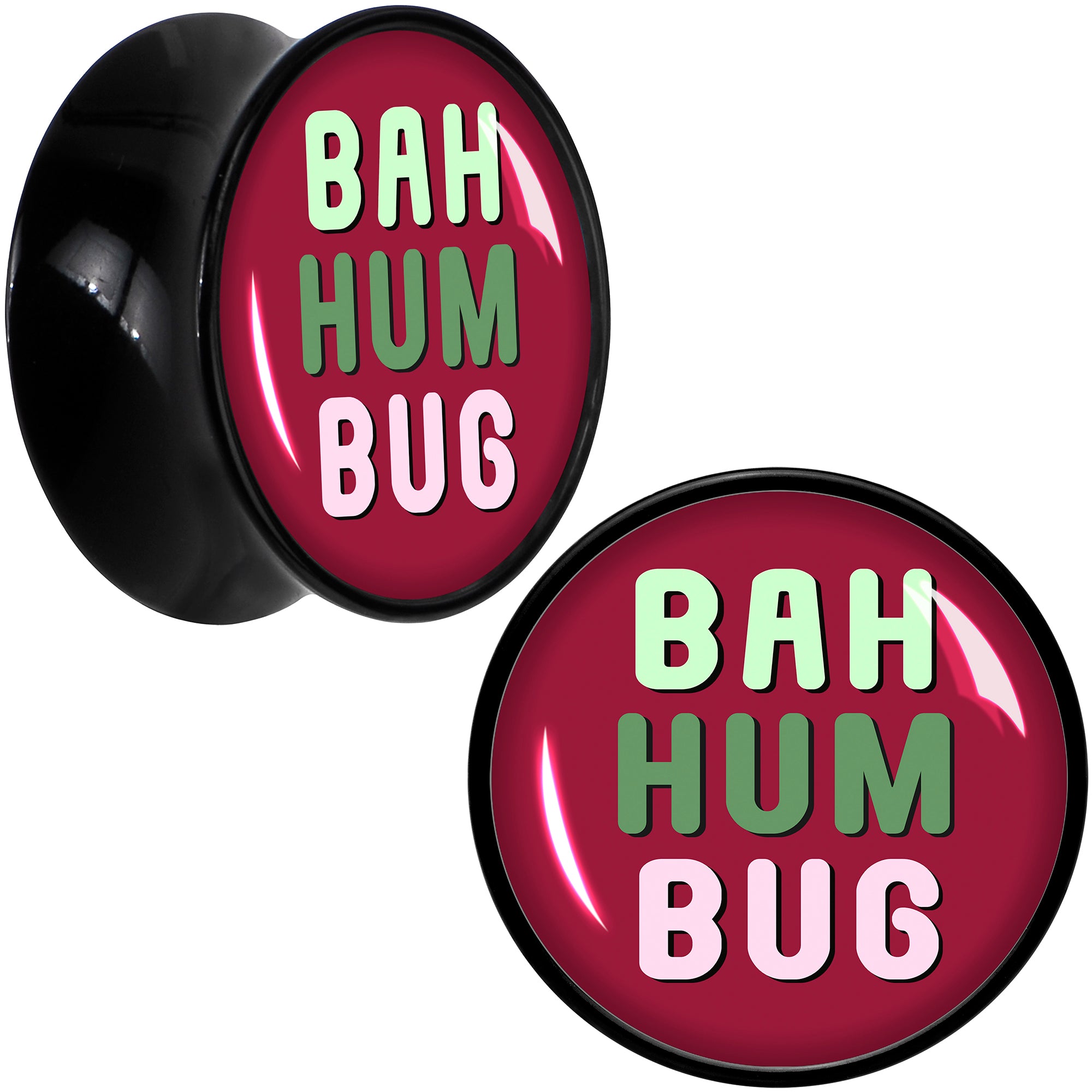 Bah Humbug Holiday Grouch Acrylic Saddle Plug Set